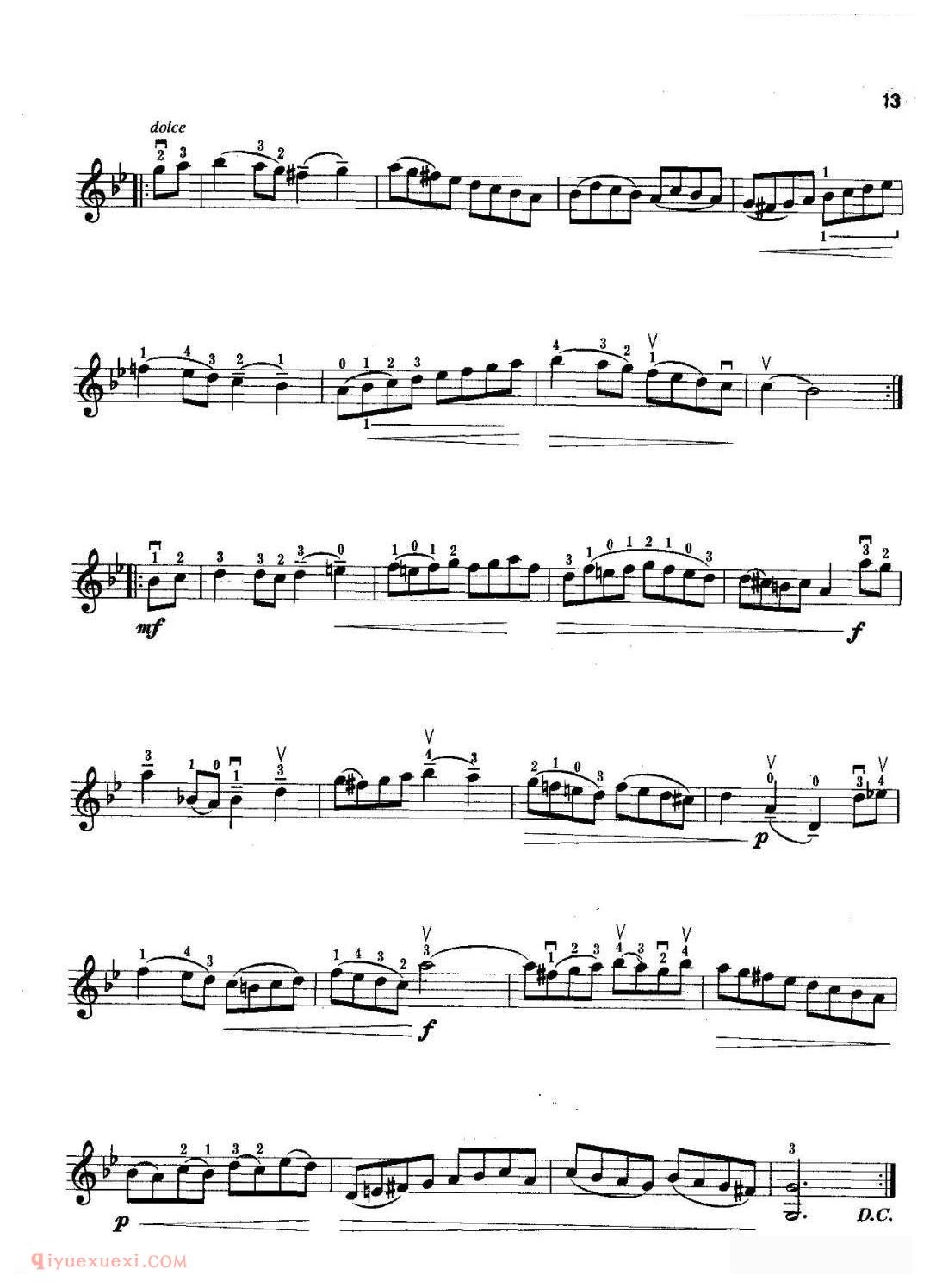 小提琴考级曲谱《二级：外国乐曲/巴赫：G大调布列舞曲》