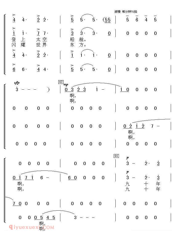 合唱乐谱[九十年征程灿烂辉煌]简谱