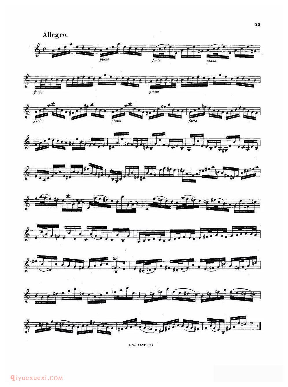 《巴赫无伴奏BWV1003小提琴奏鸣曲》小提琴视频教程附乐谱