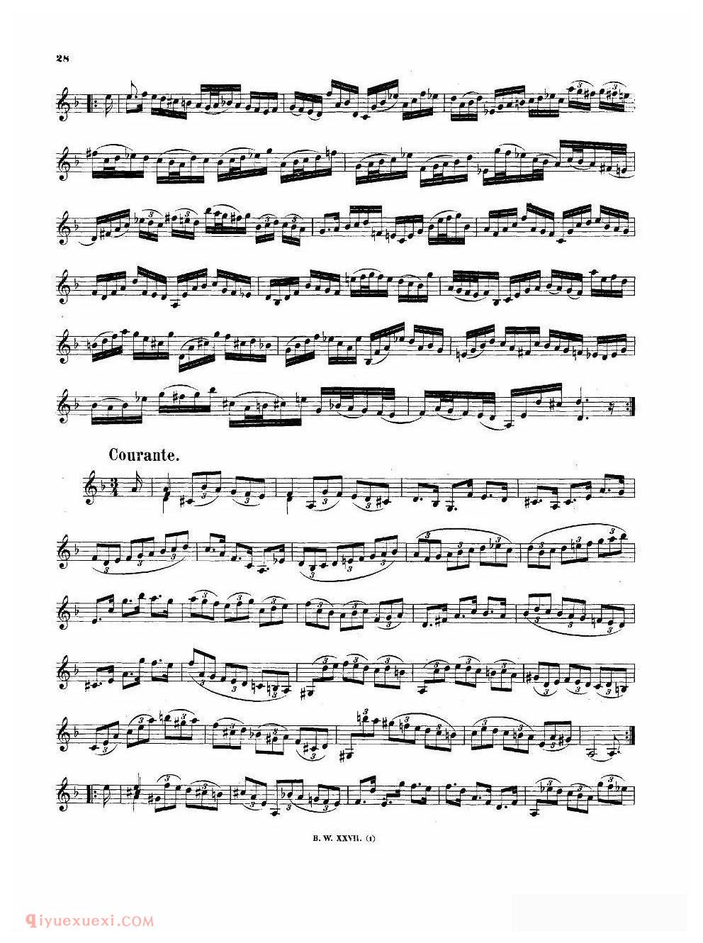 《巴赫无伴奏BWV1004小提琴组曲》小提琴视频教程附乐谱