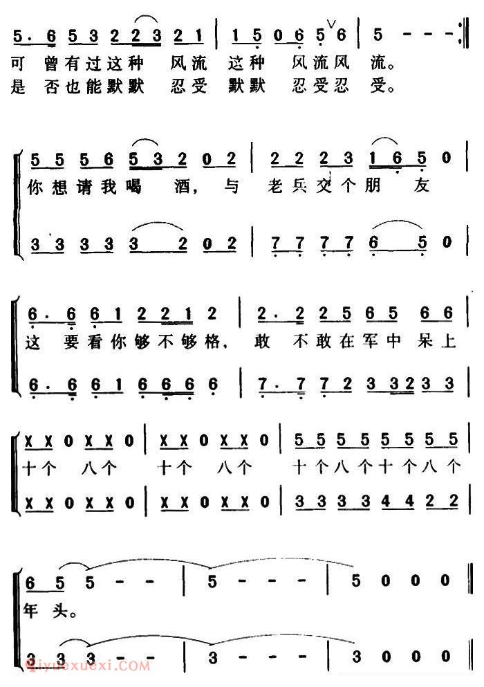 合唱歌曲[军歌金曲：老兵的话 ]简谱