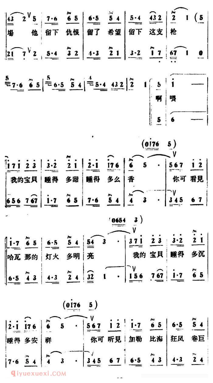 合唱歌曲[古巴母亲的歌]简谱