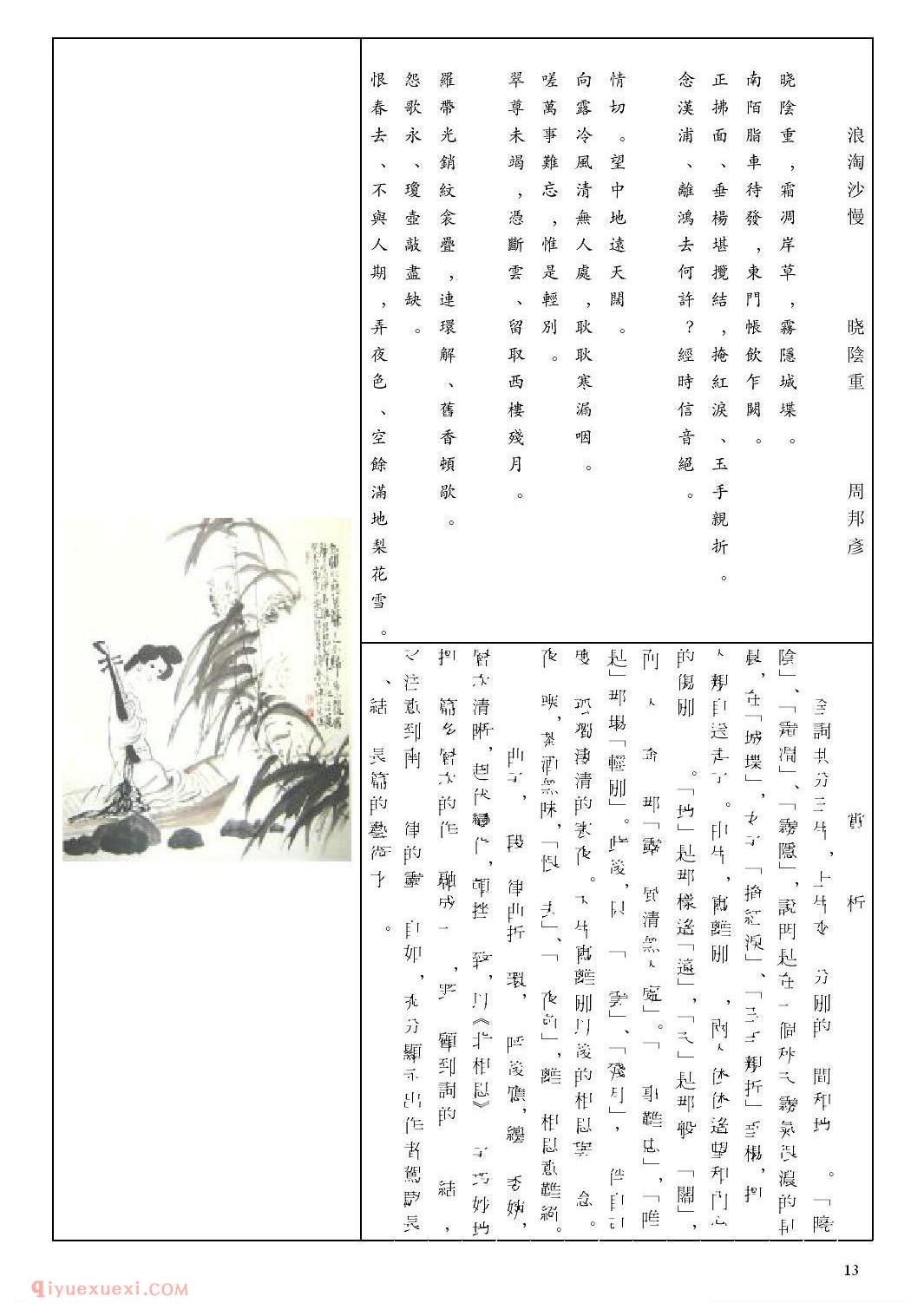 南音工X谱[浪/淘沙慢 晓阴重 周邦彦  北相思]简谱