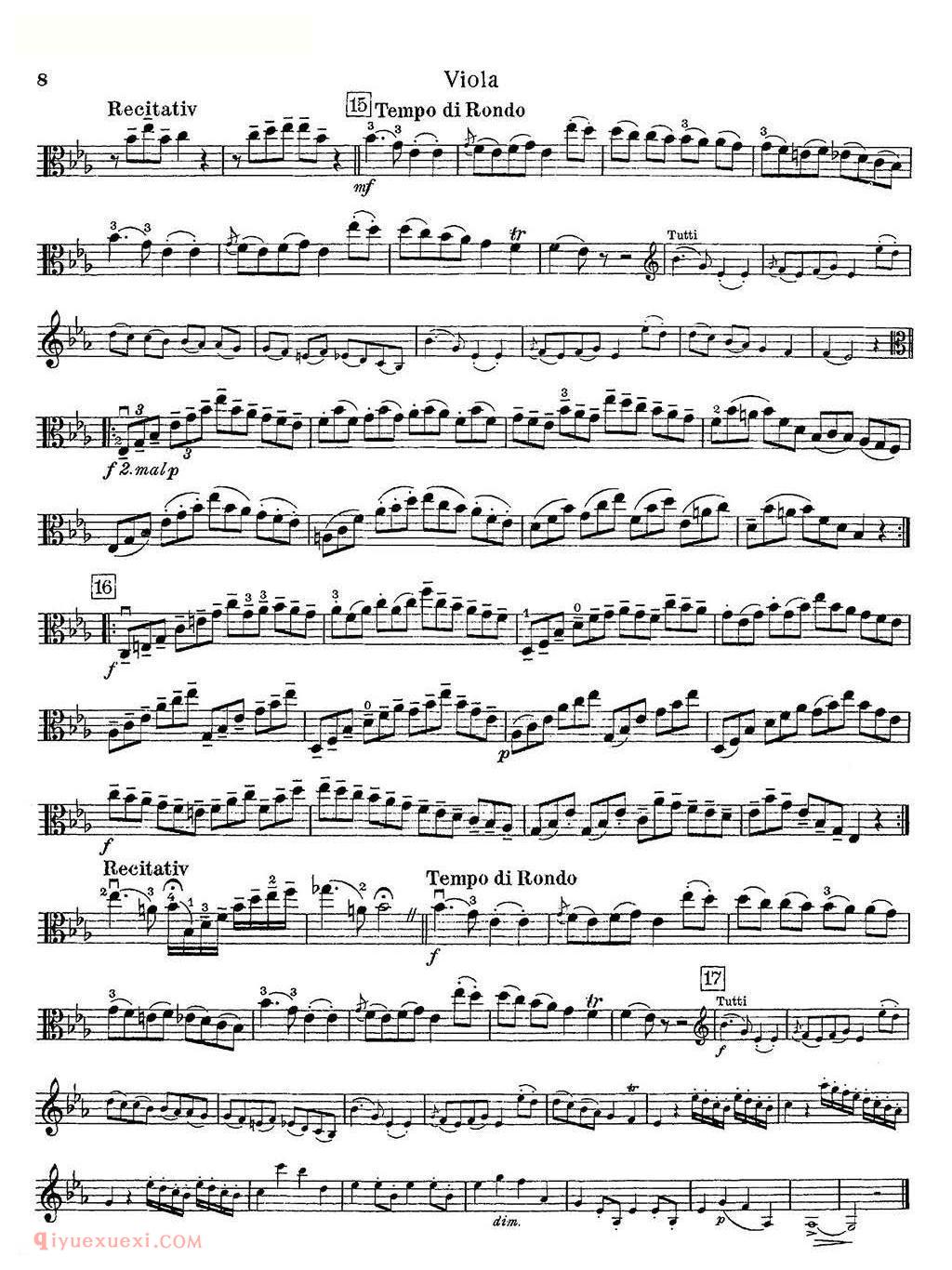泽尔特中提琴协奏曲分谱/F. Zelter - Viola Concerto in E-flat major