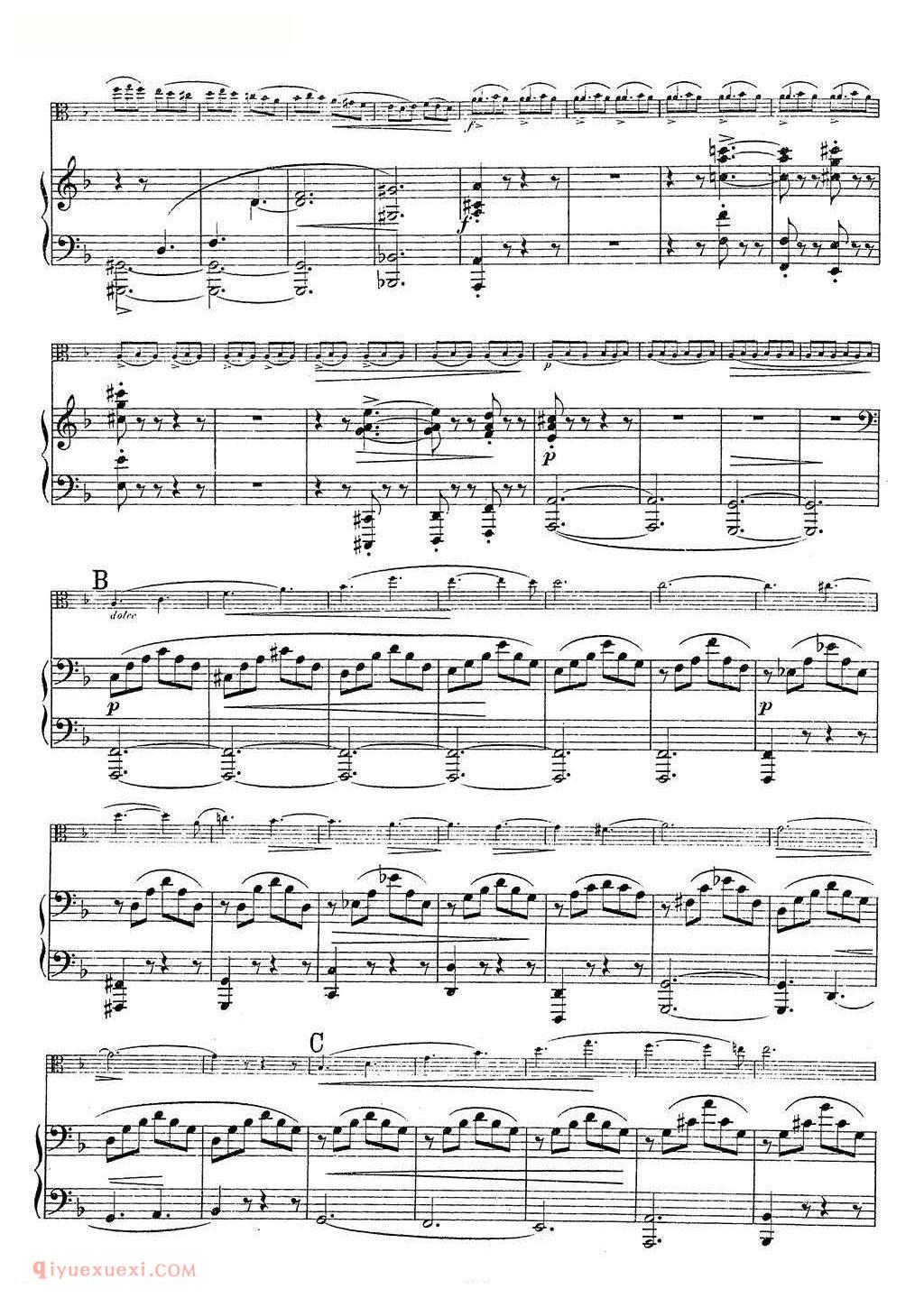 中提琴谱《西特纪念册页 VI.Allegro》