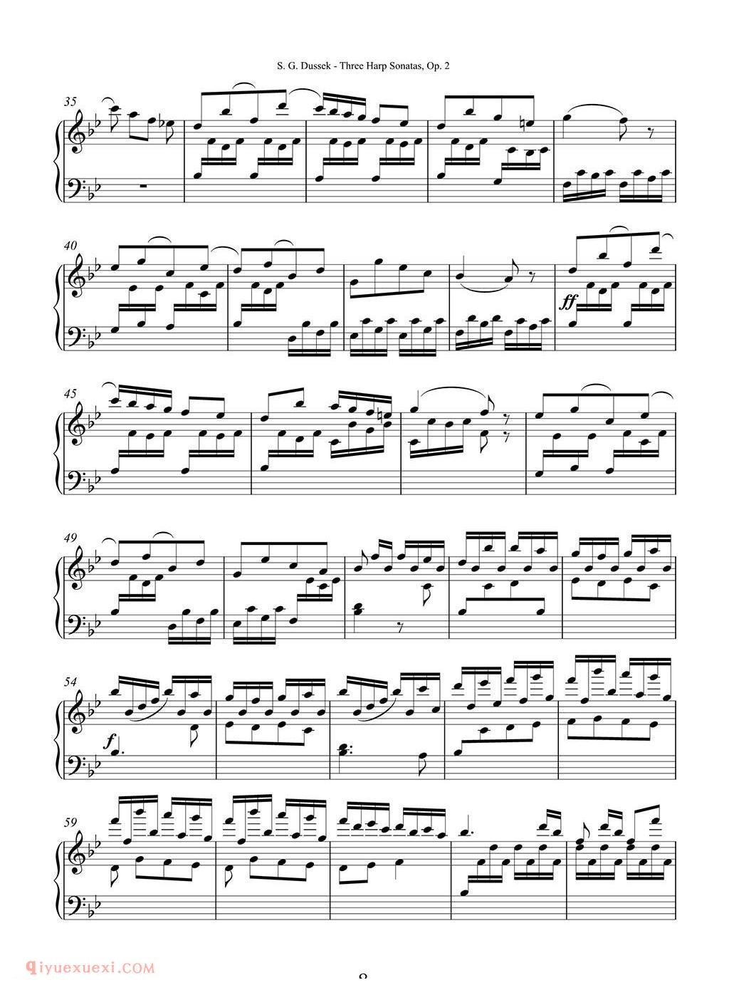 杜塞克三首竖琴奏鸣曲 Op.2 No.1/Dussek Three Harp Sonatas Op. 2 No.1