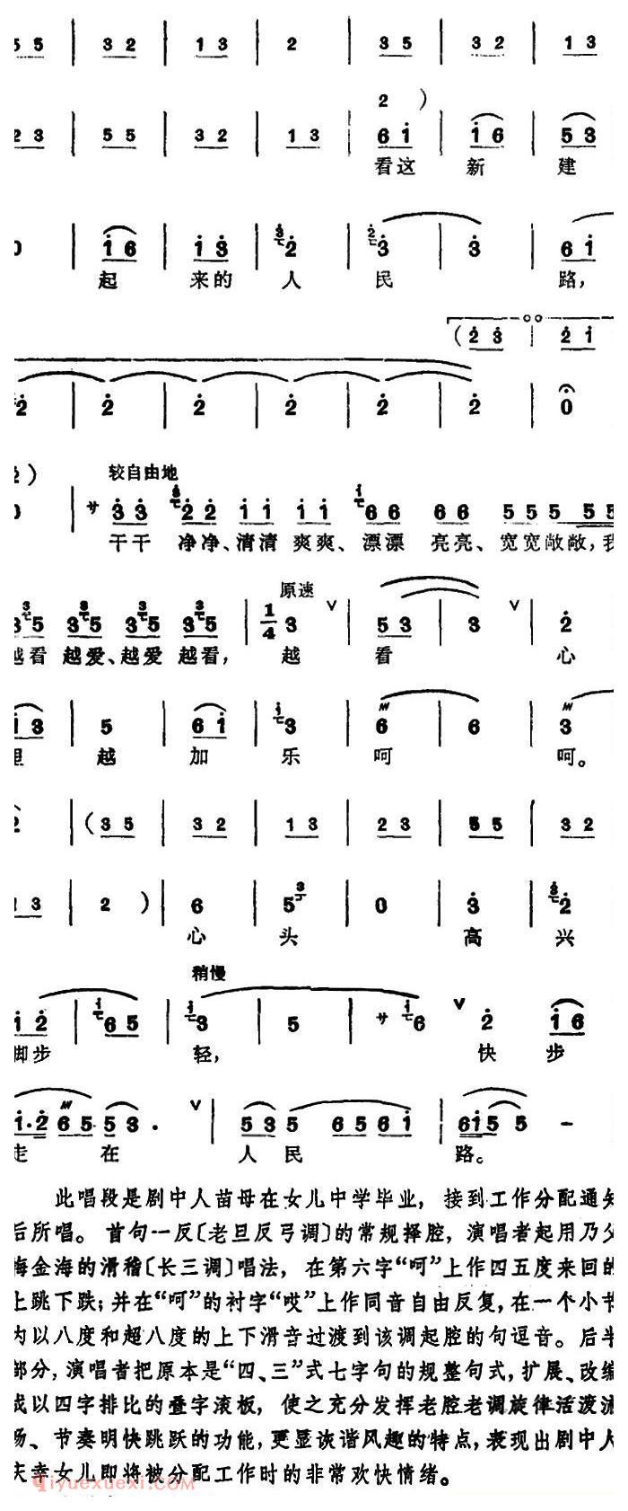 锡剧《梅兰珍唱腔集/人逢喜事笑呵呵》选自/人民路上的早晨/苗母唱段