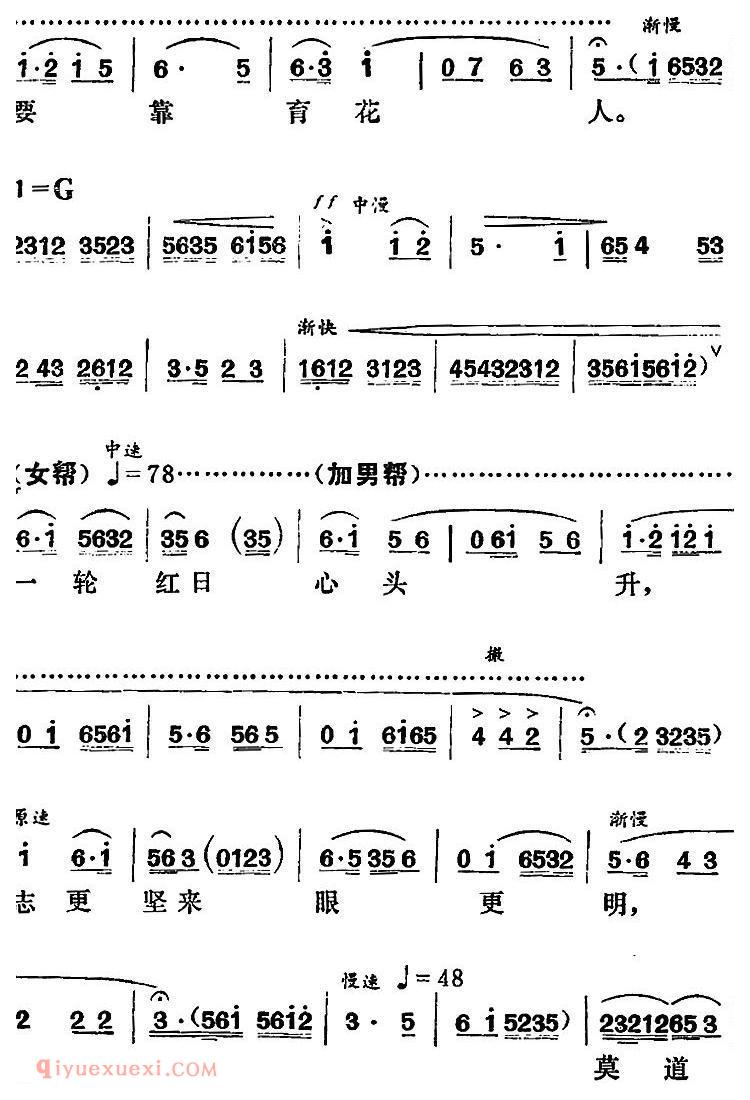 湘剧高腔[一轮红日心头升]园丁之歌/俞英唱段