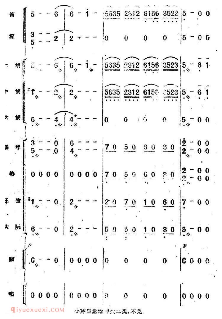 歌剧《小二黑结婚》第二十三曲 怎不见你在这崖畔上/民乐合奏总谱