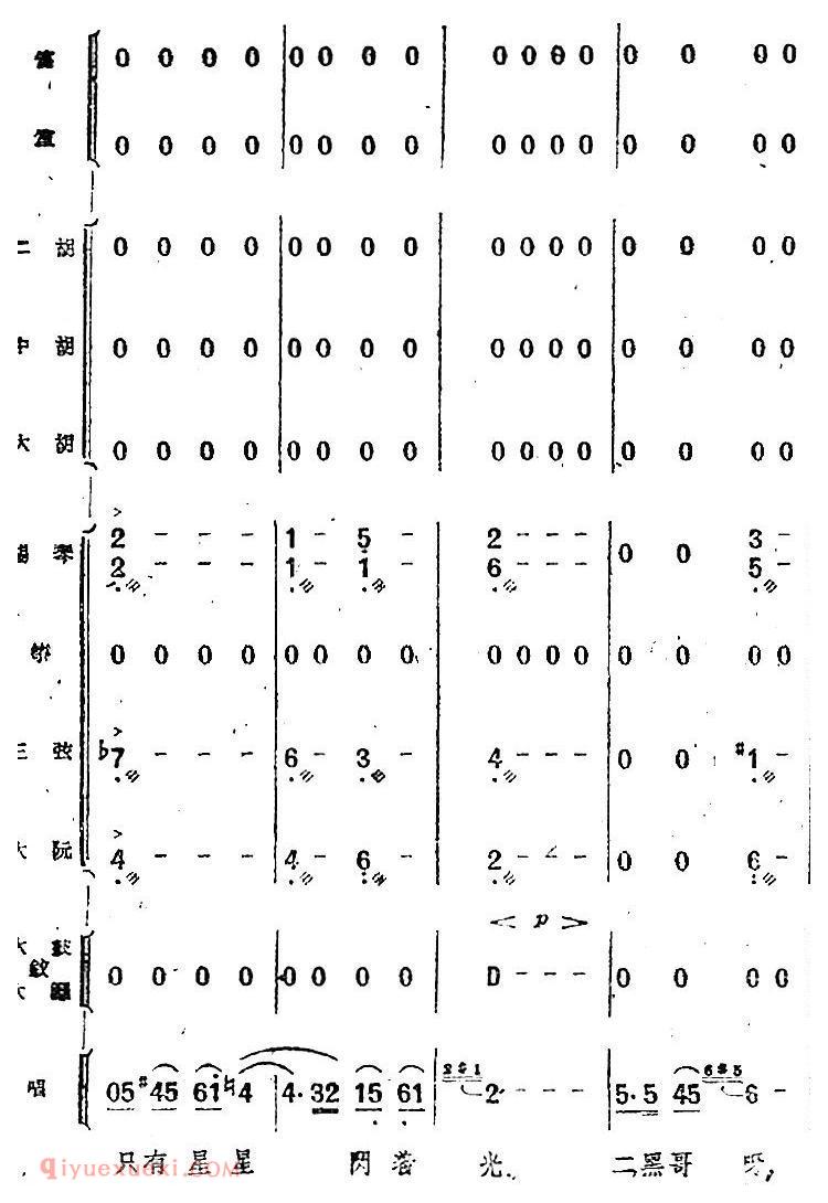 歌剧《小二黑结婚》第二十三曲 怎不见你在这崖畔上/民乐合奏总谱