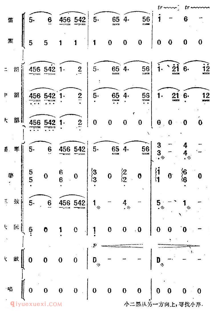 歌剧《小二黑结婚》第二十三曲 怎不见你在这崖畔上/民乐合奏总谱
