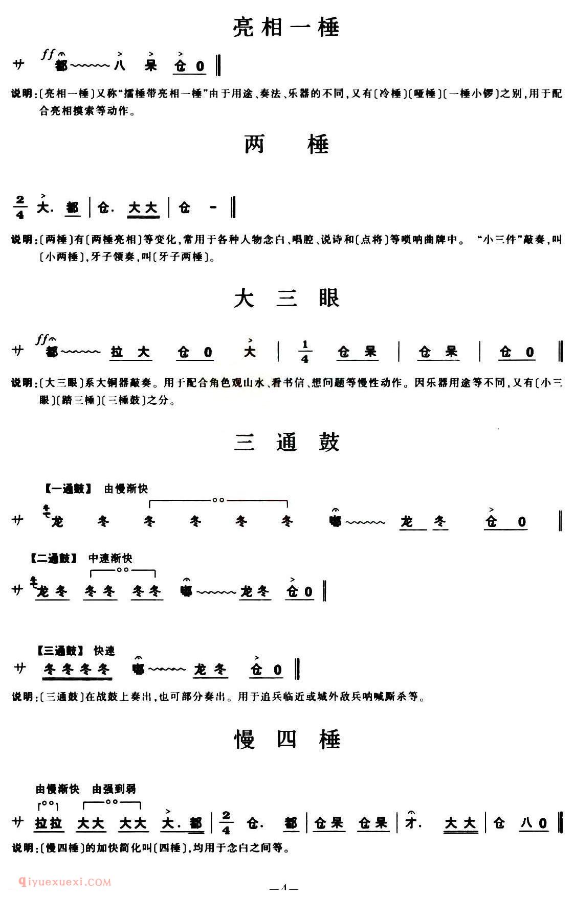 秦腔《锣鼓谱》简谱