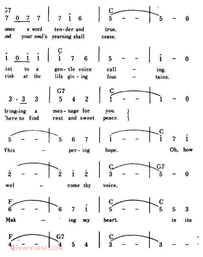 简谱《Whispering Hope/低声的祈祷、带和弦》美国