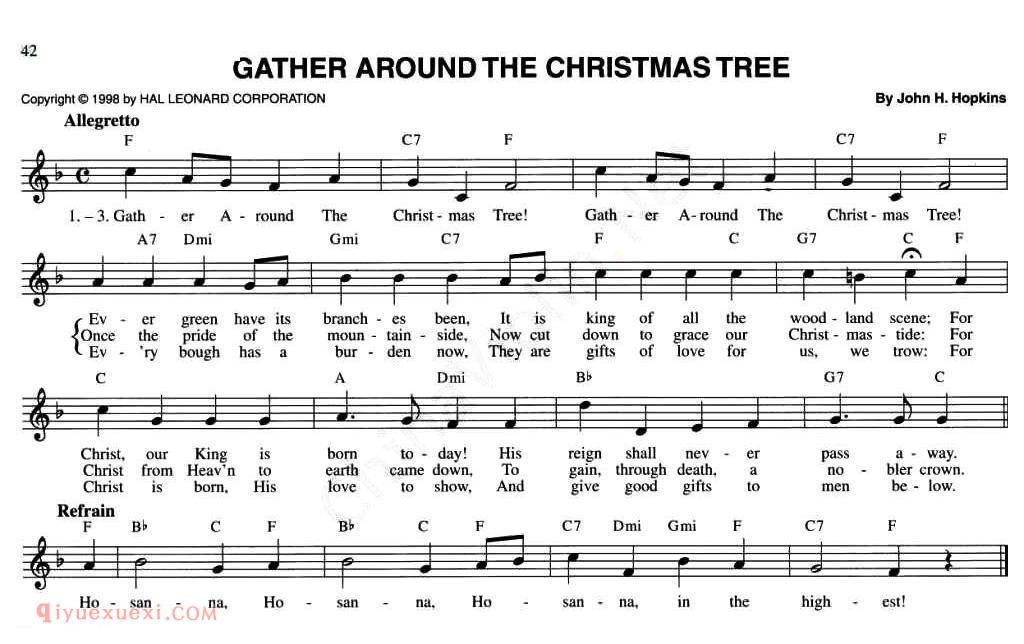 五线谱《GATHER AROUND THE CHRISTMAS TREE》