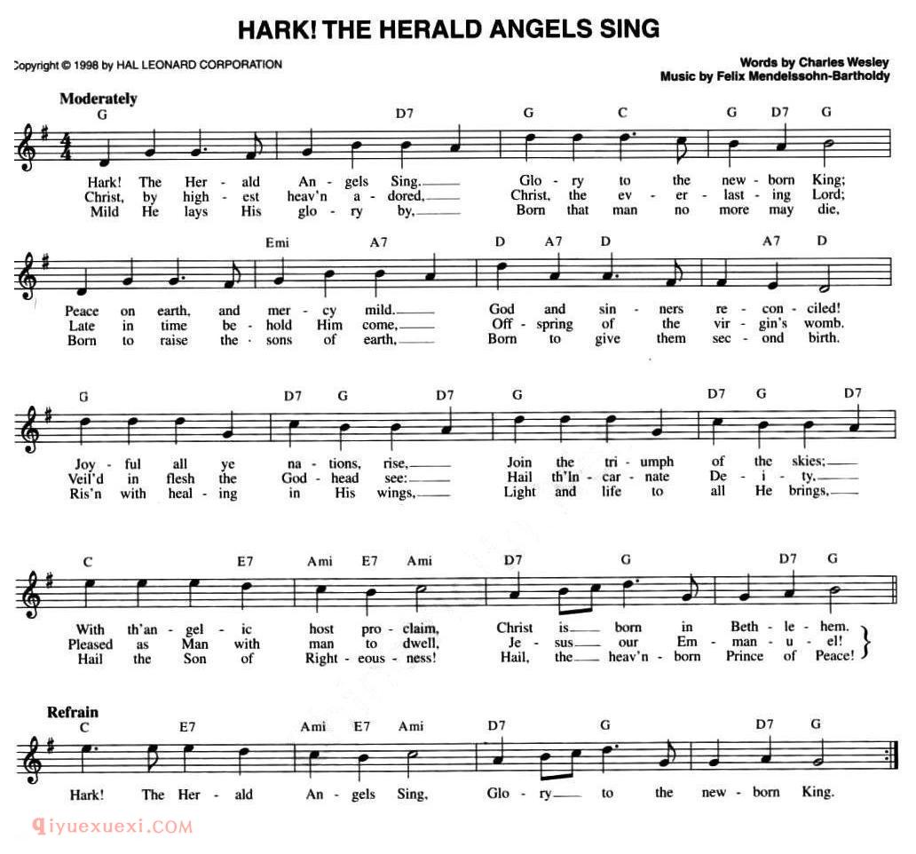 五线谱《HARK! THE HERALD ANGELS SING》