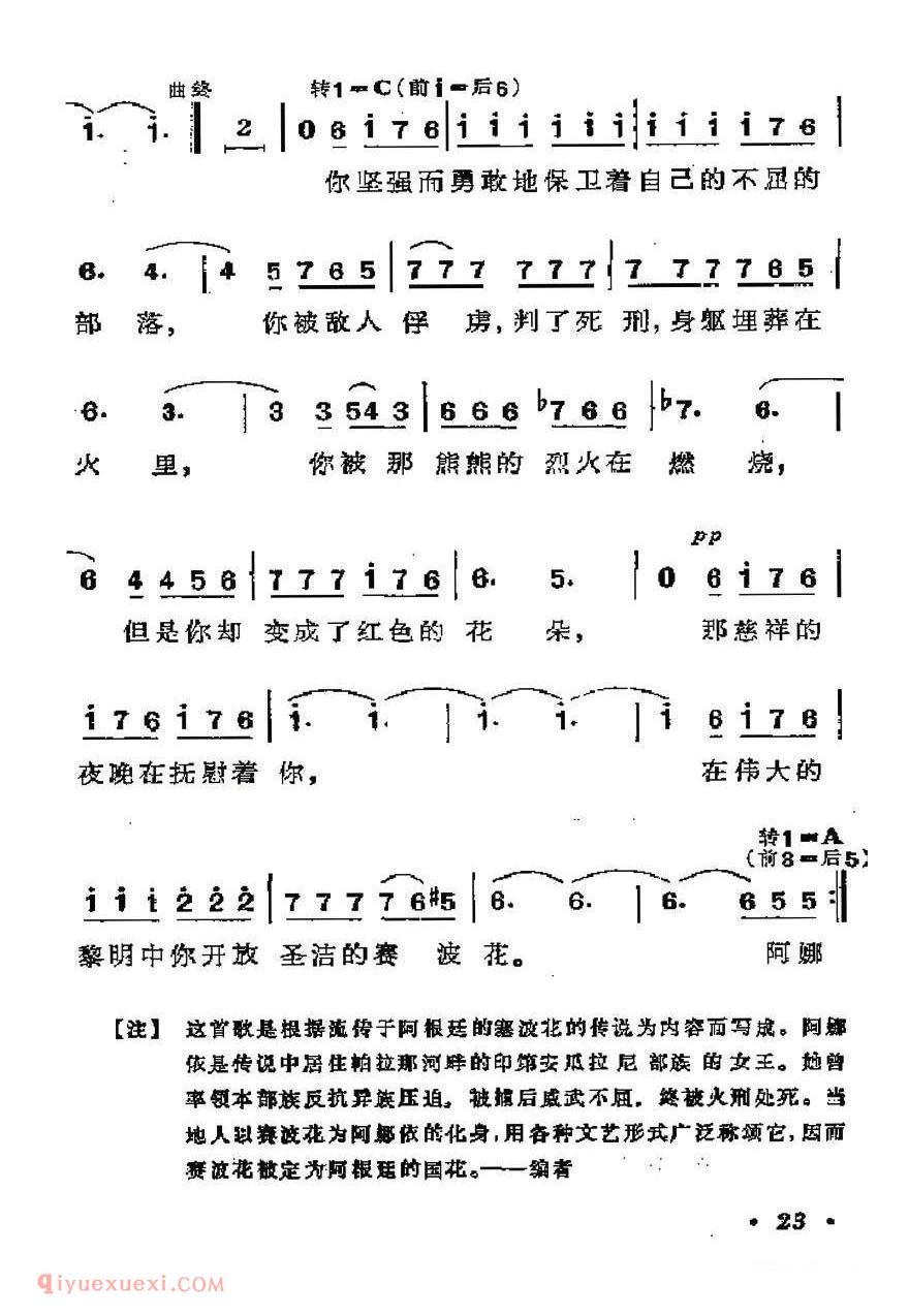 阿根廷 | 阿娜依 | 简谱