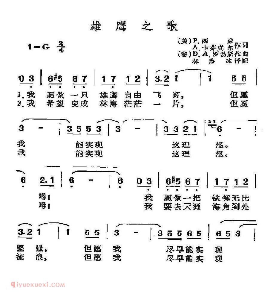 马其顿 | 雄鹰之歌  | 简谱