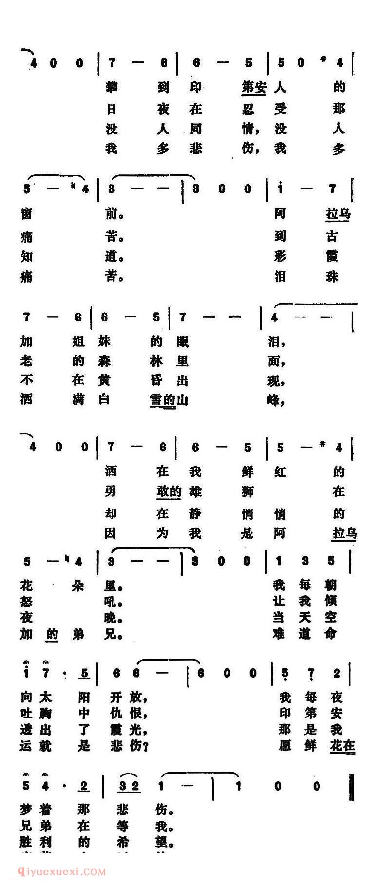 简谱 | 红色的戈比叶 | 智利