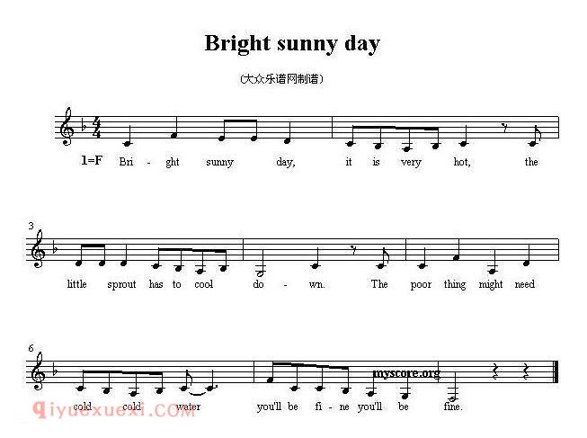 Bright sunny day 英文儿歌