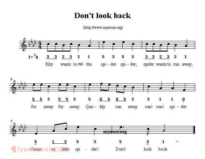 Don't look back 英文儿歌