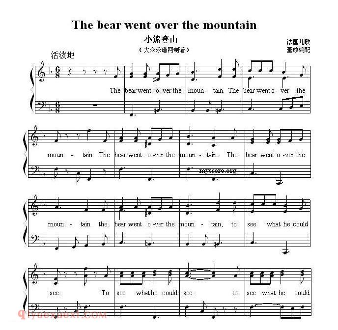 The bear went over the mountain 小熊登山 英文儿歌弹唱