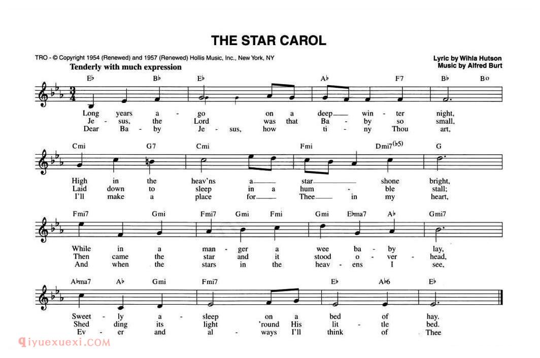 THE STAR CAROL（五线谱） 