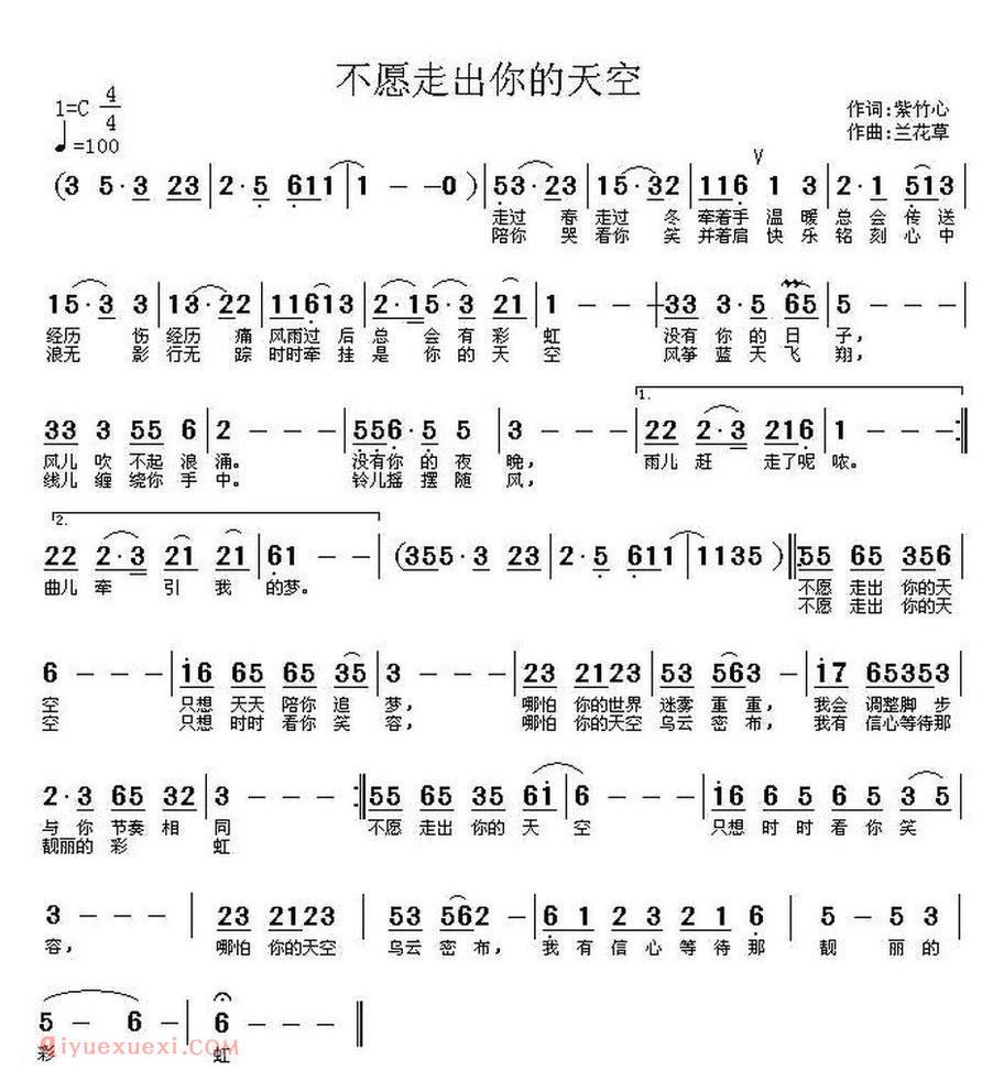 不愿走出你的天空