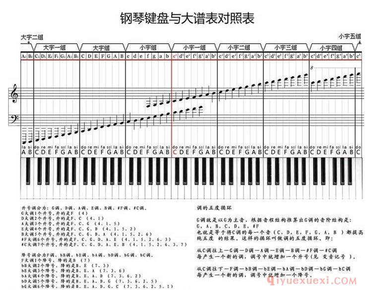 电子琴键盘与五线谱图示/电子琴键盘与五线谱图示