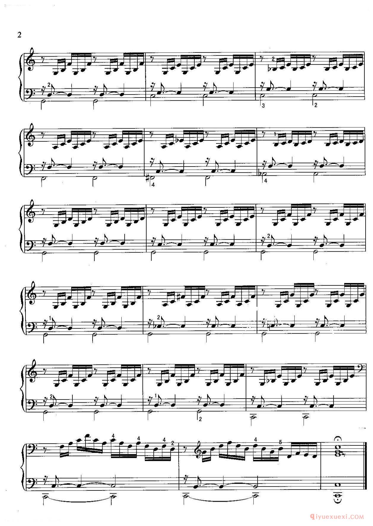前奏曲《平均律钢琴曲集》第1首(Prelude-Wohltemperiertes Klavier1)约·塞·巴赫