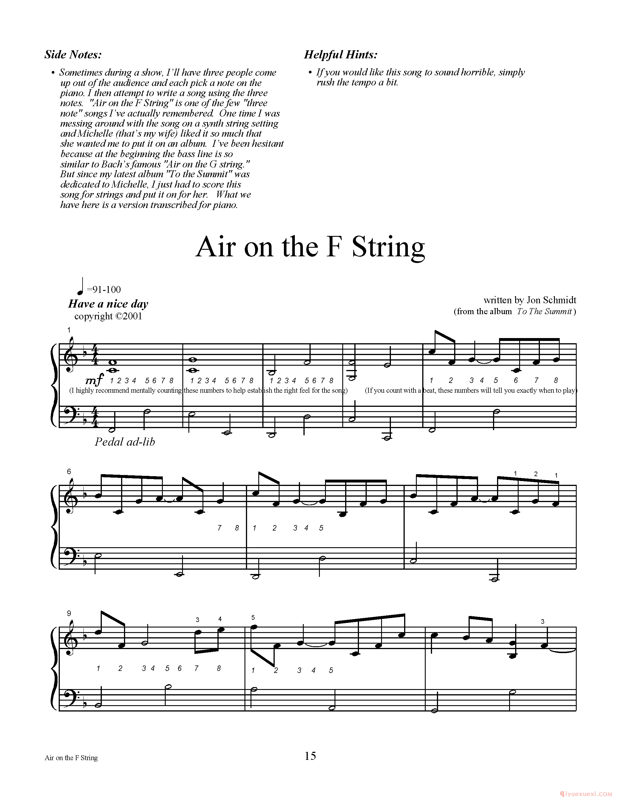 钢琴独奏集《Air on the F String》Jon Schmidt