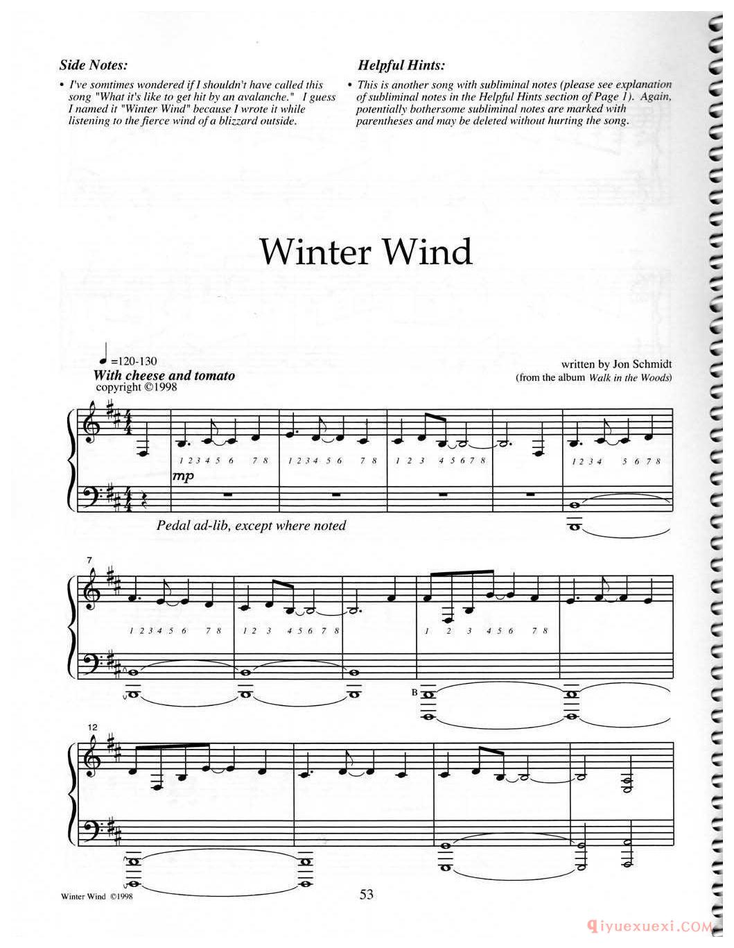 钢琴独奏曲《Winter Wind》Jon Schmidt
