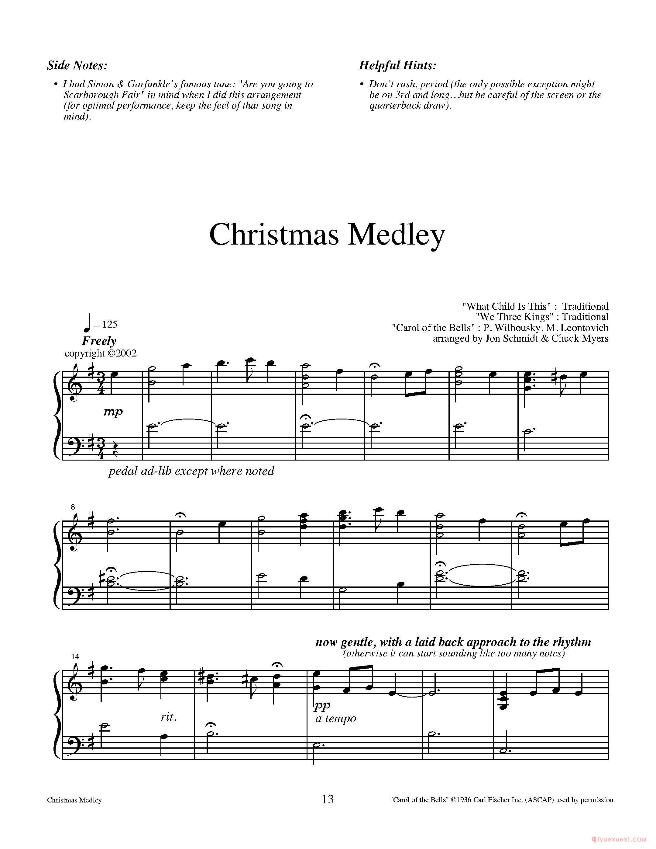 钢琴独奏曲《Christmas Medley》Jon Schmidt