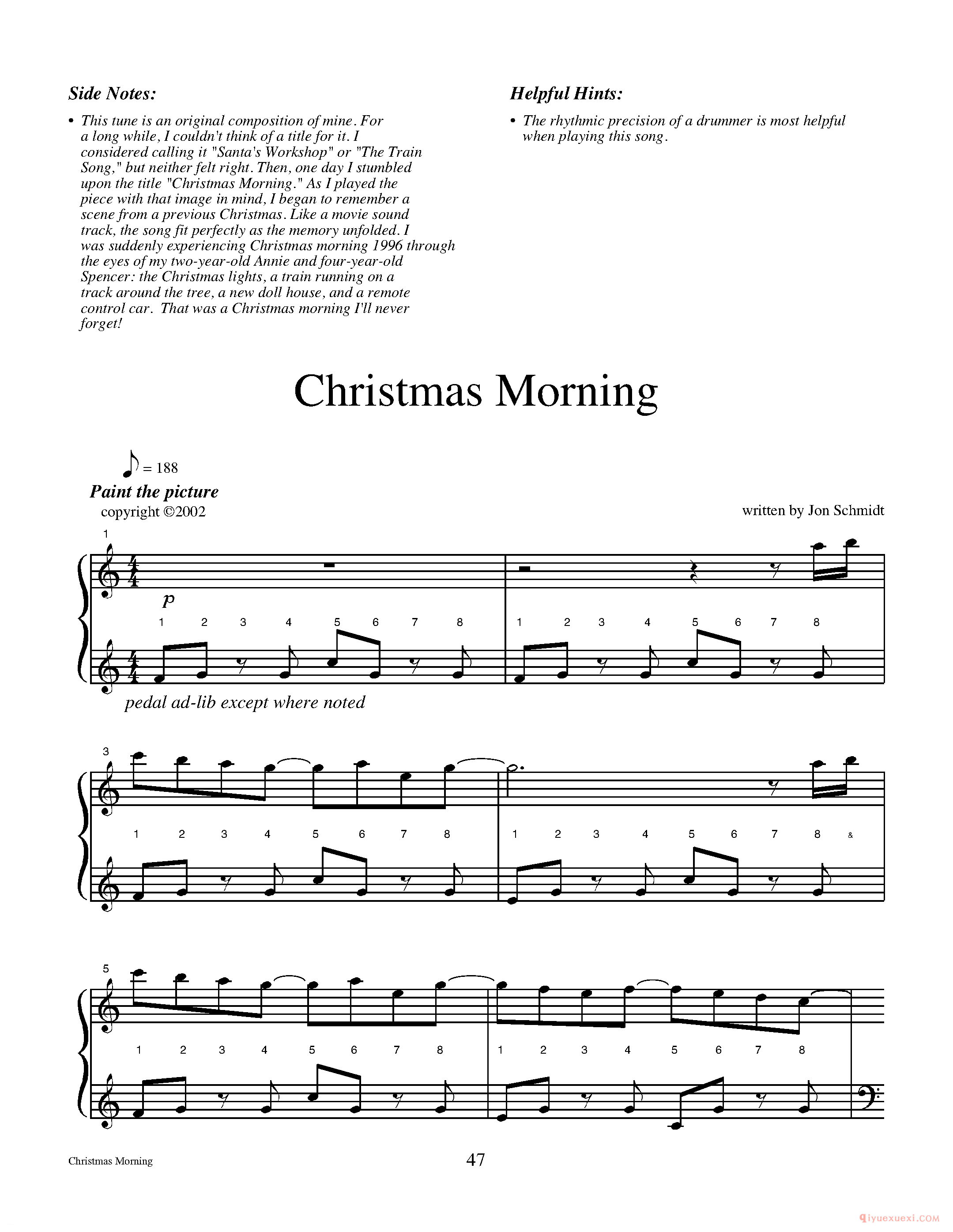 钢琴独奏曲《Christmas Morning》Jon Schmidt