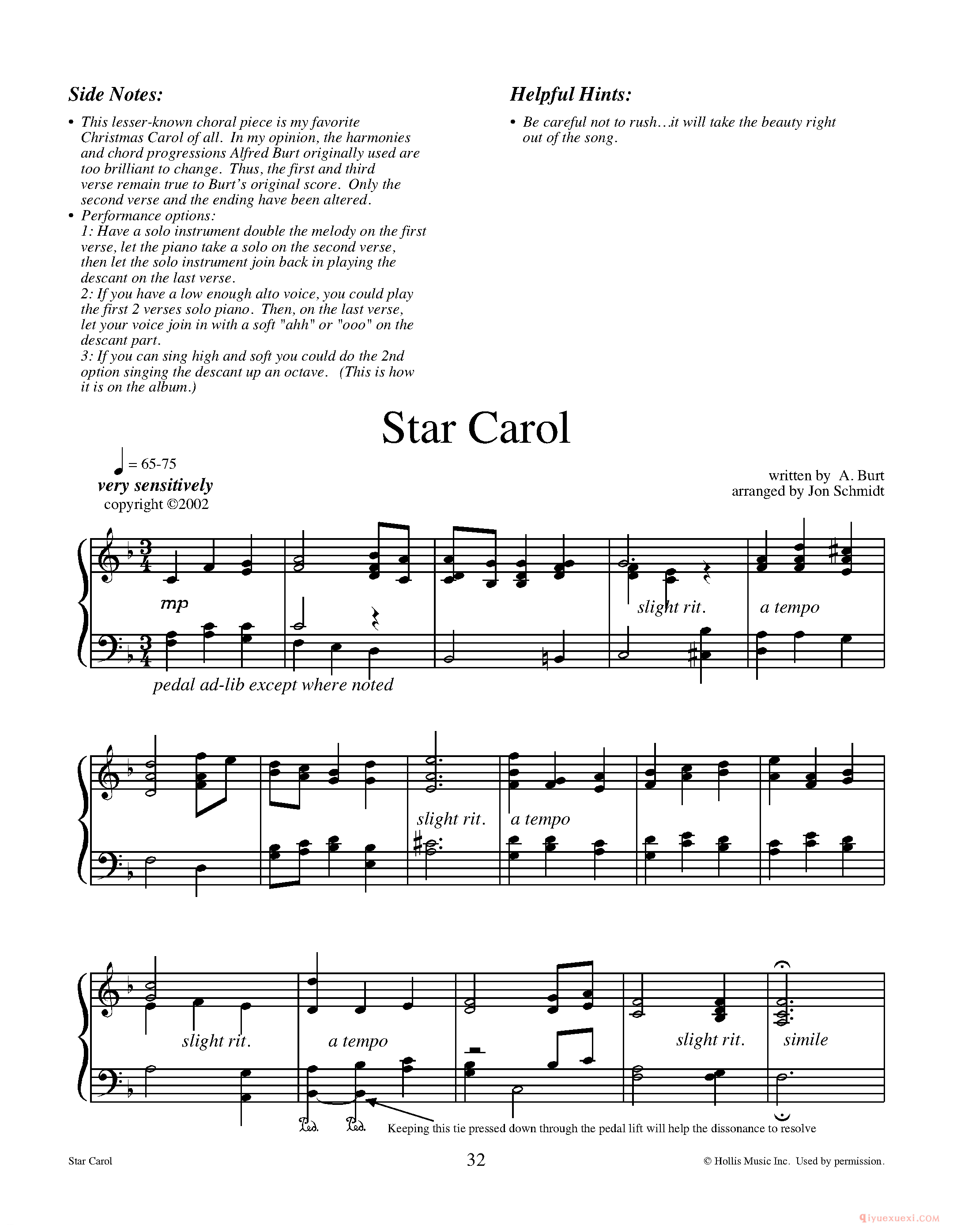 钢琴独奏曲《Star Carol (Alfred burt)》Jon Schmidt