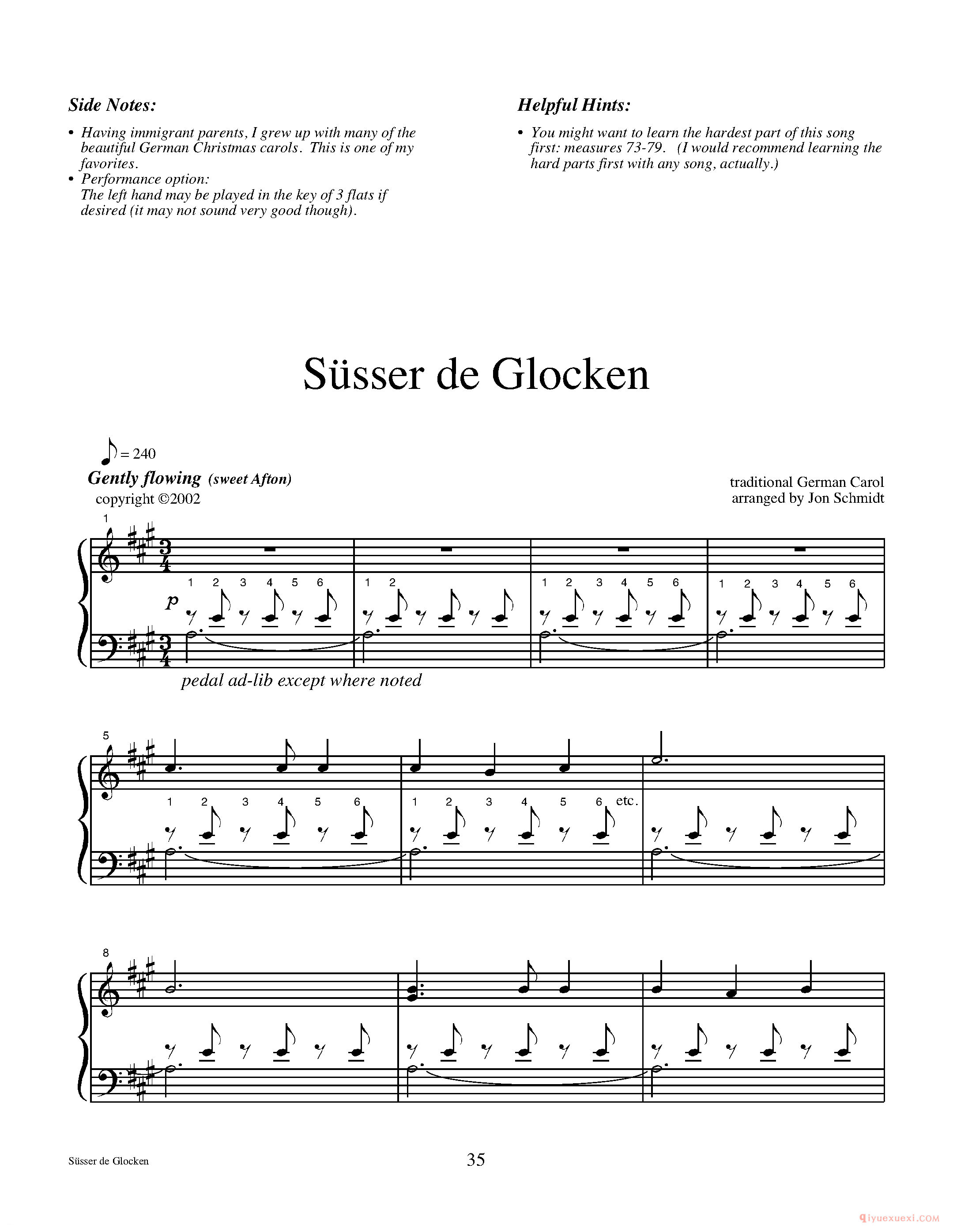 钢琴独奏曲《Susser de Glocken》Jon Schmidt