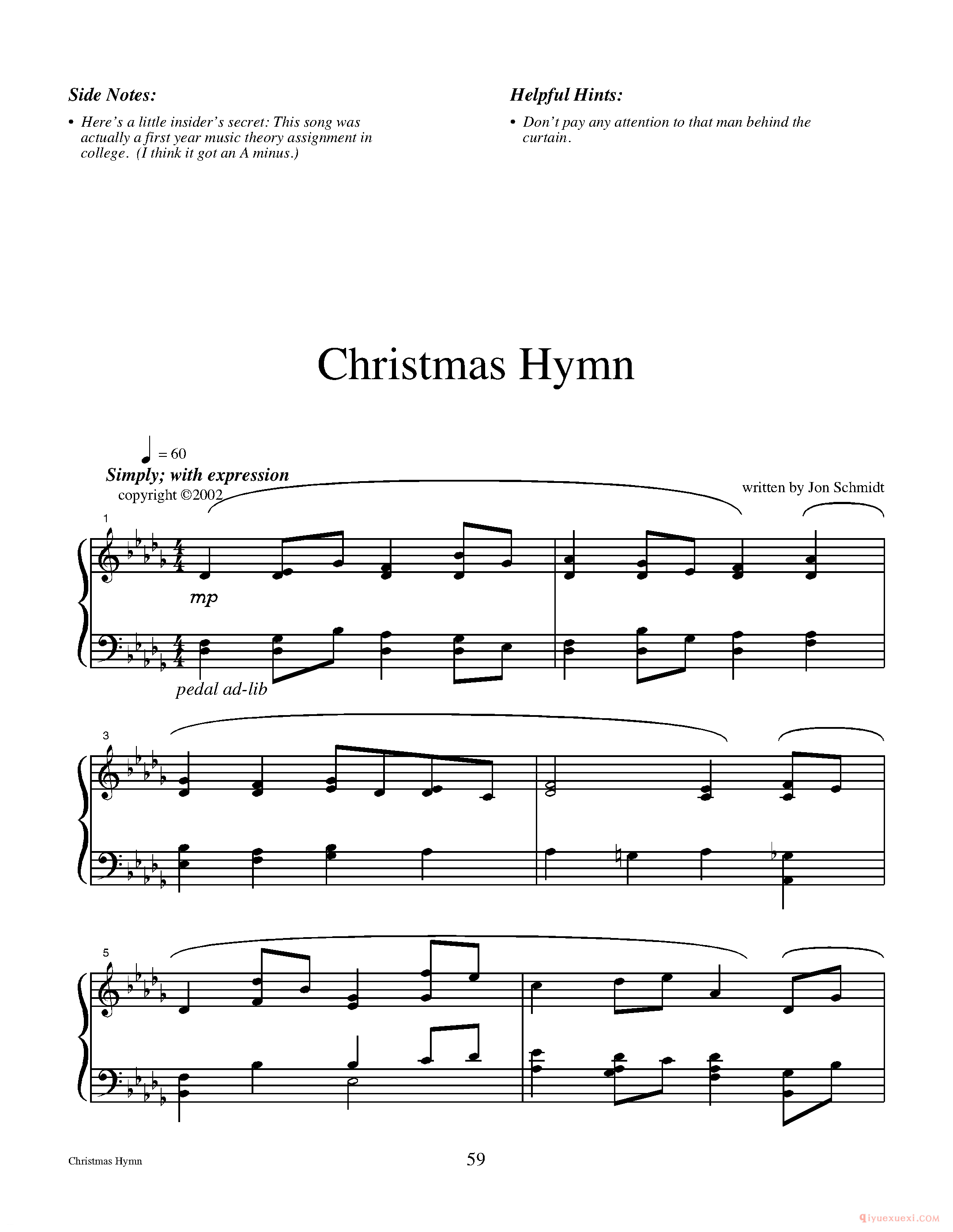 钢琴独奏曲《Christmas hymn》Jon Schmidt