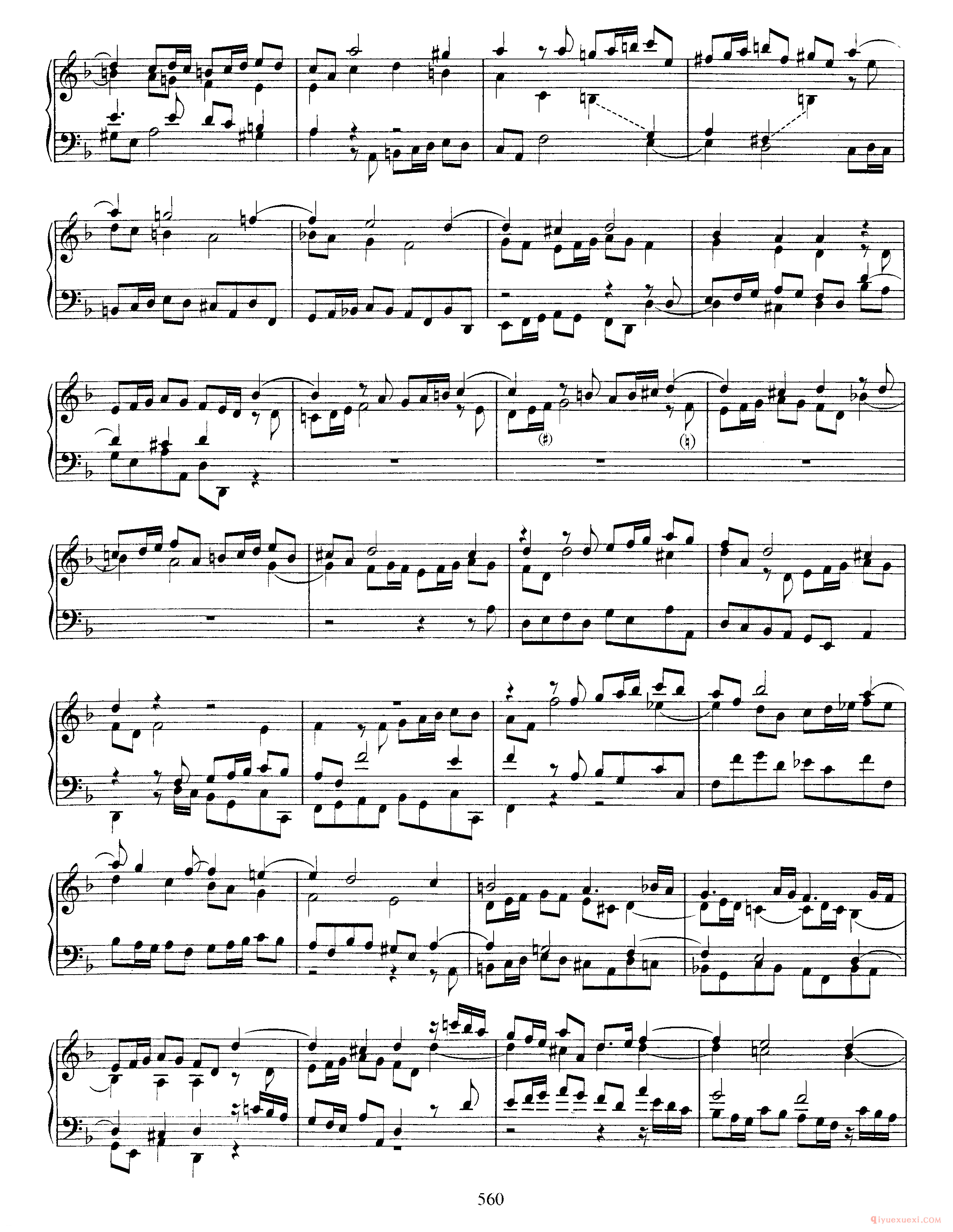 巴赫7首托卡塔《Toccata d小调 BWV913》巴赫的复调作品