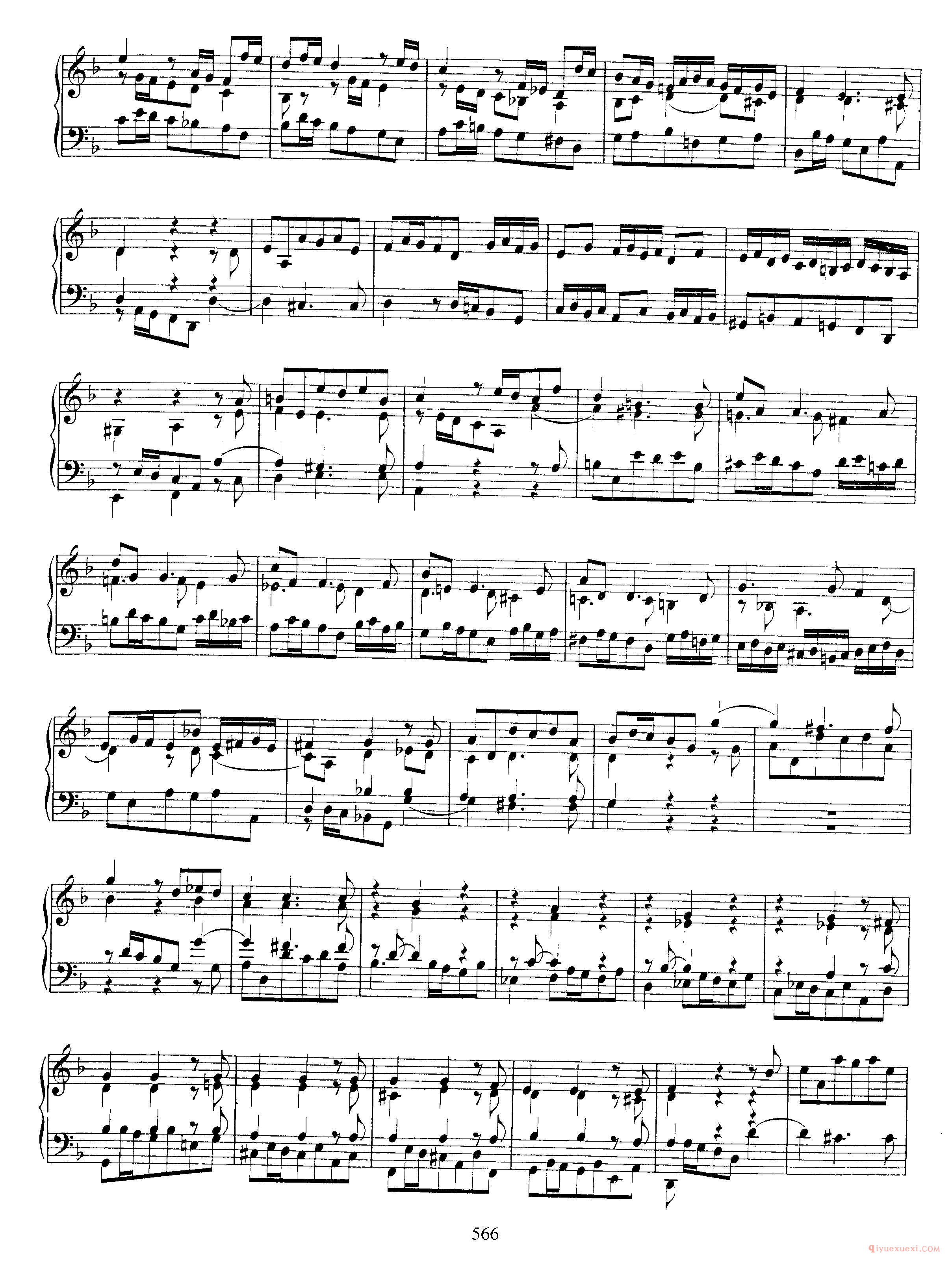 巴赫7首托卡塔《Toccata d小调 BWV913》巴赫的复调作品