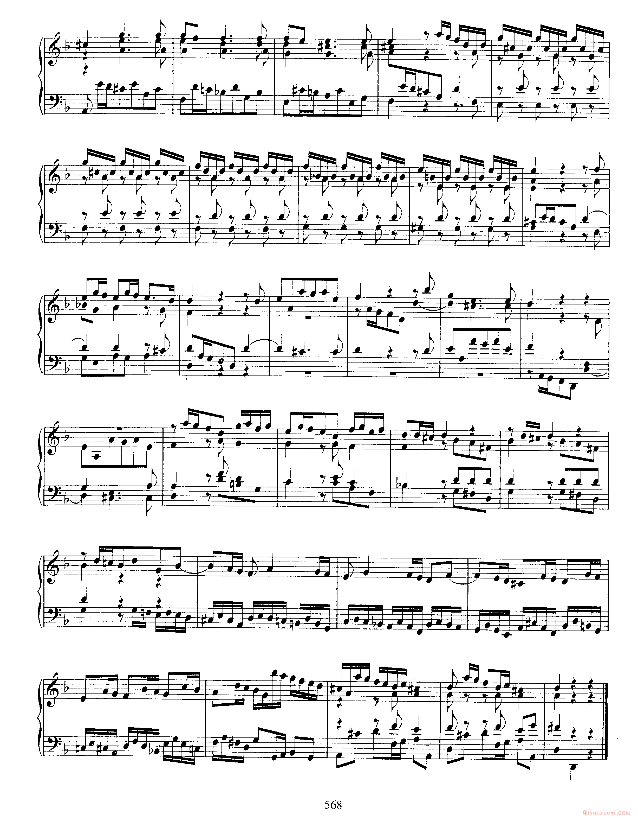 巴赫7首托卡塔《Toccata d小调 BWV913》巴赫的复调作品