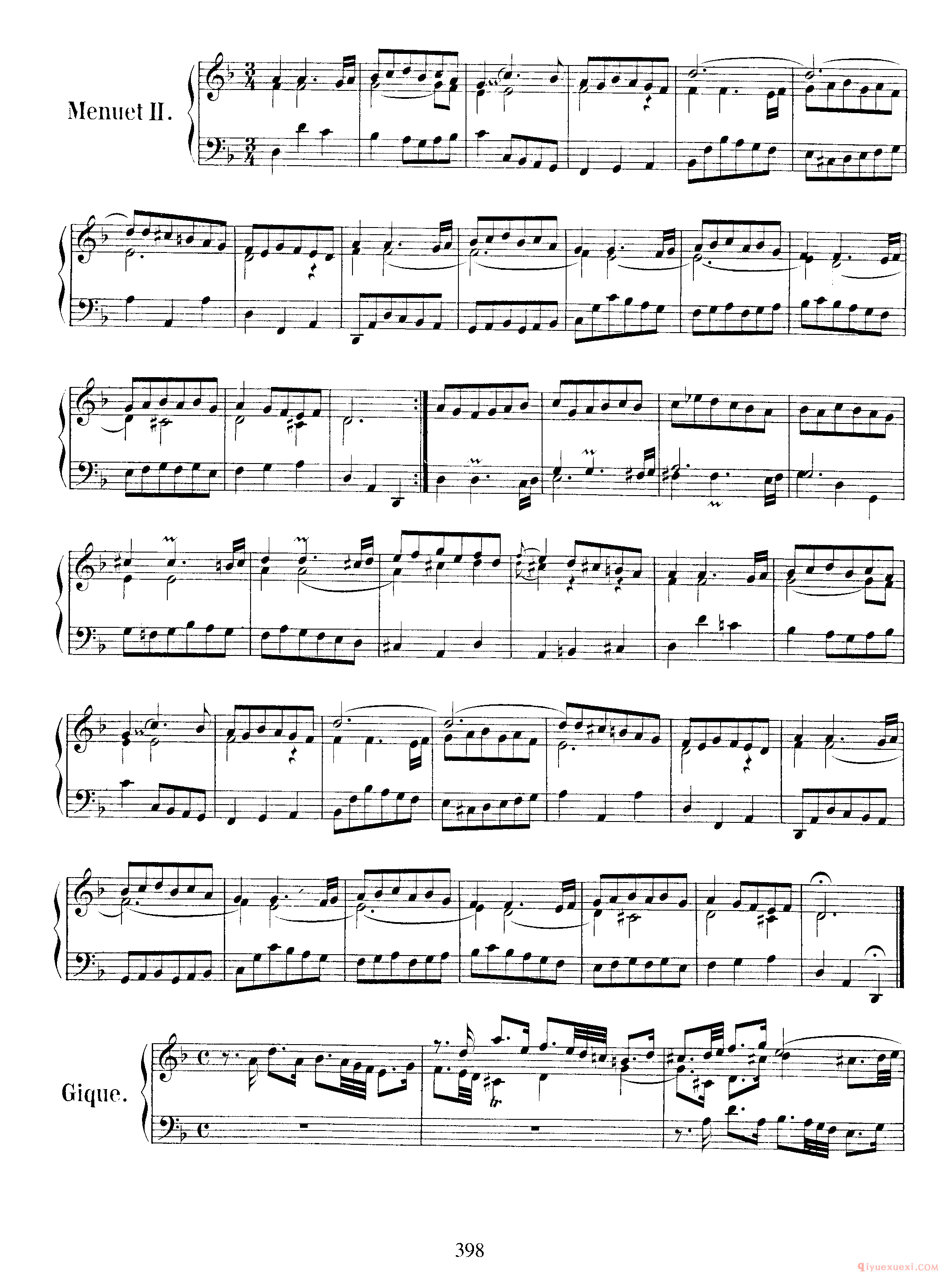 巴赫法国组曲第一首D小调《French Suite NO.1 in D Minor BWV812》