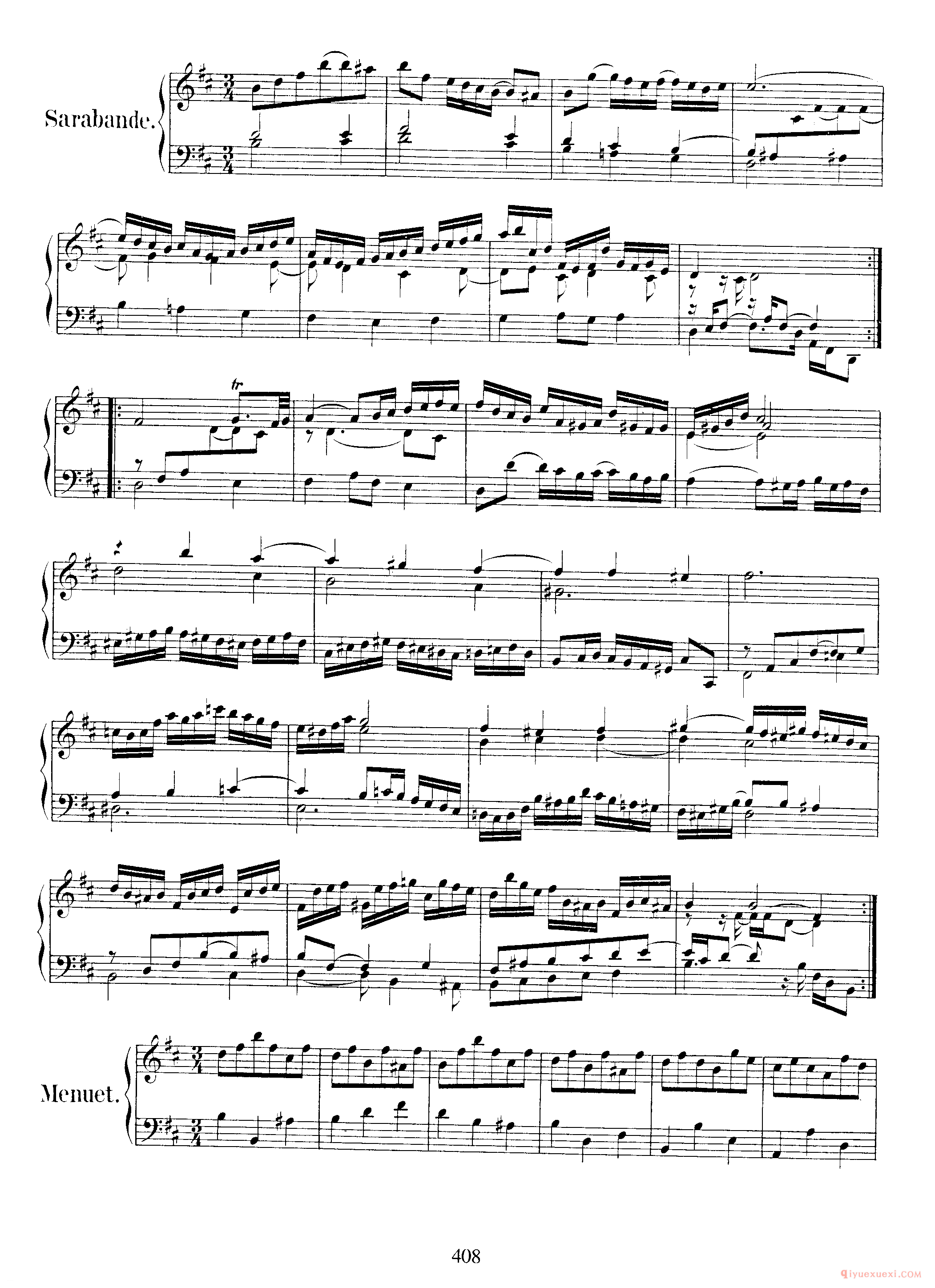 巴赫法国组曲第三首C小调《French Suite NO.3 in B Minor BWV814》