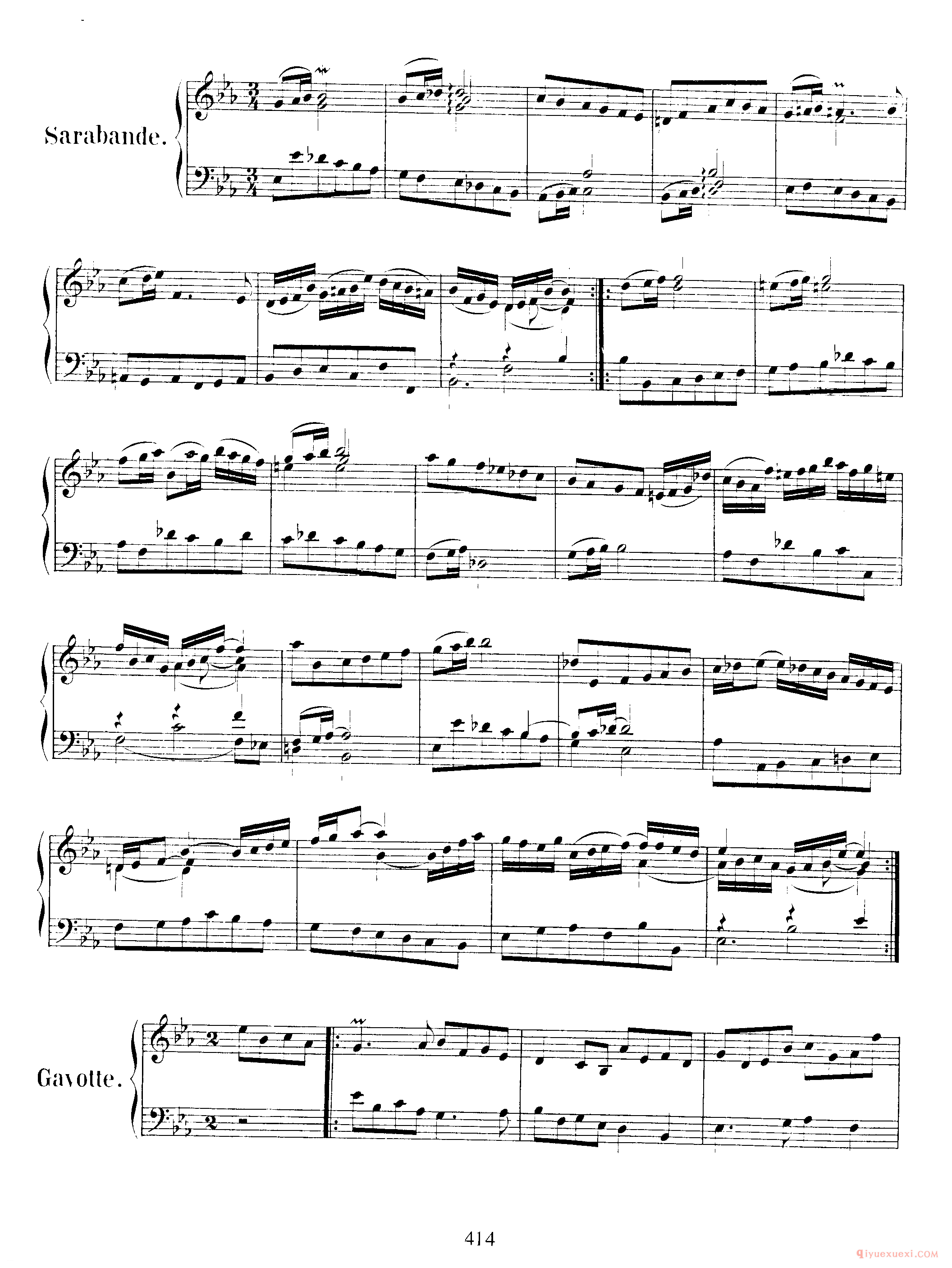 巴赫法国组曲第四首Eb大调《French Suite NO.4 in Eb Major BWV815》