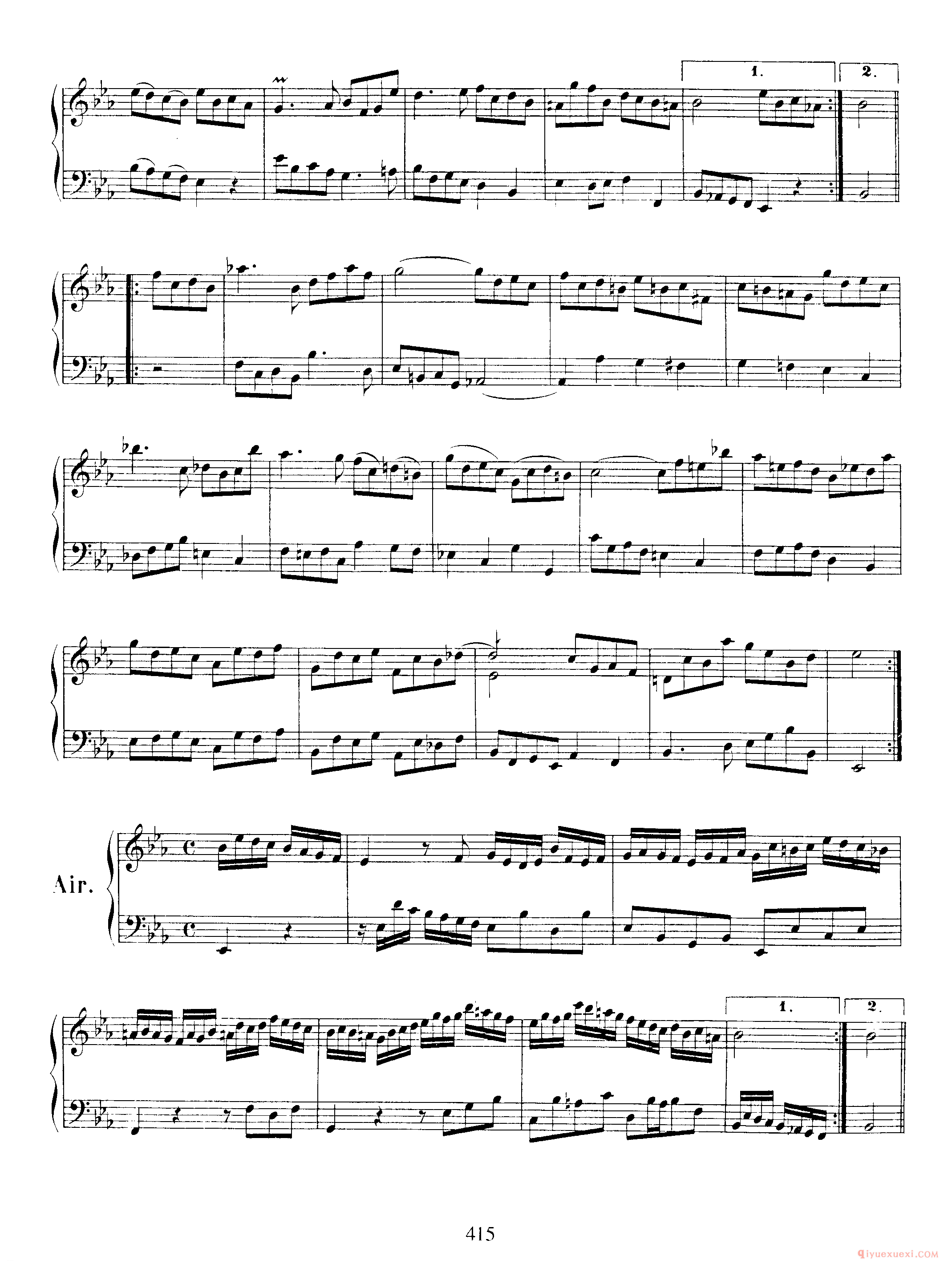 巴赫法国组曲第四首Eb大调《French Suite NO.4 in Eb Major BWV815》