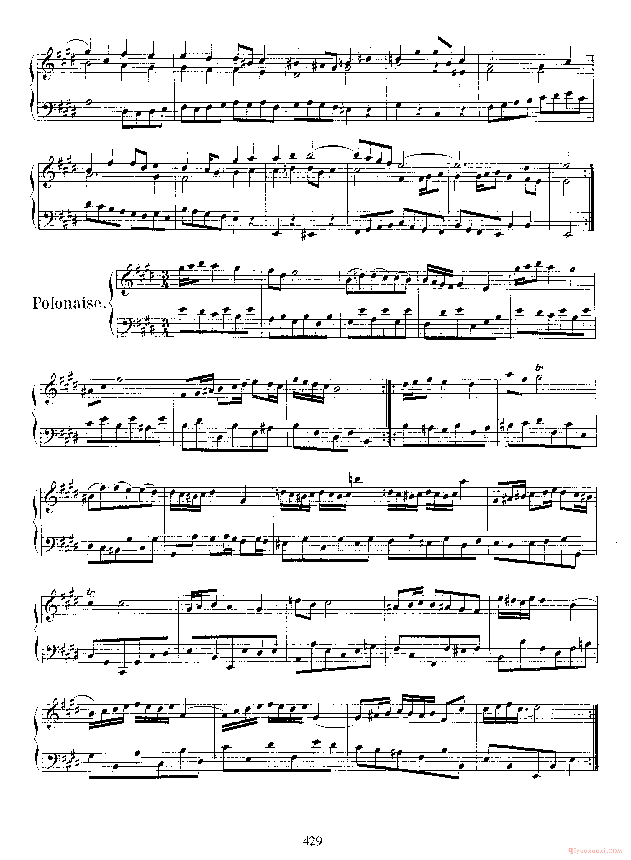 巴赫法国组曲第六首E大调《French Suite NO.6 in E Major BWV817》