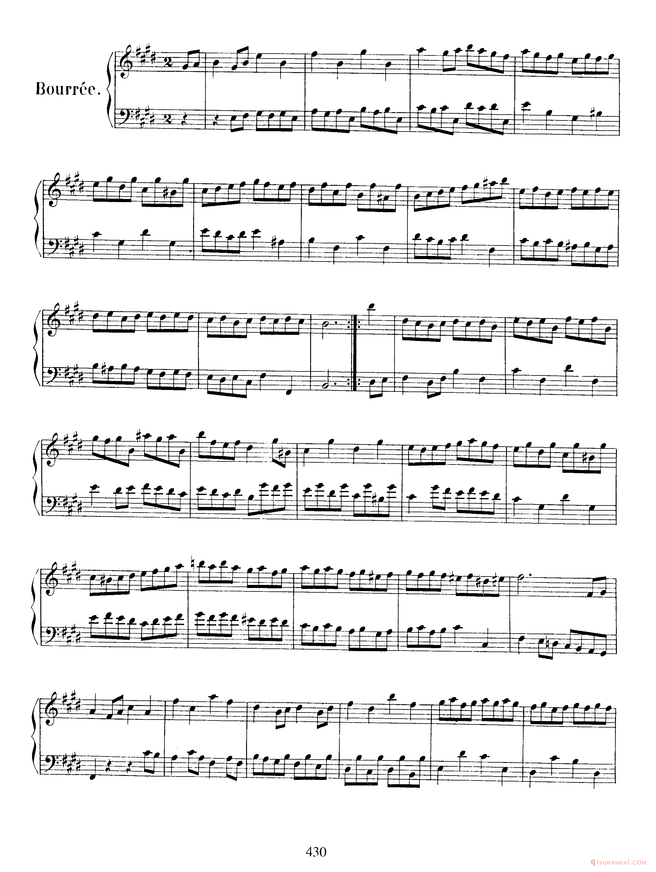 巴赫法国组曲第六首E大调《French Suite NO.6 in E Major BWV817》