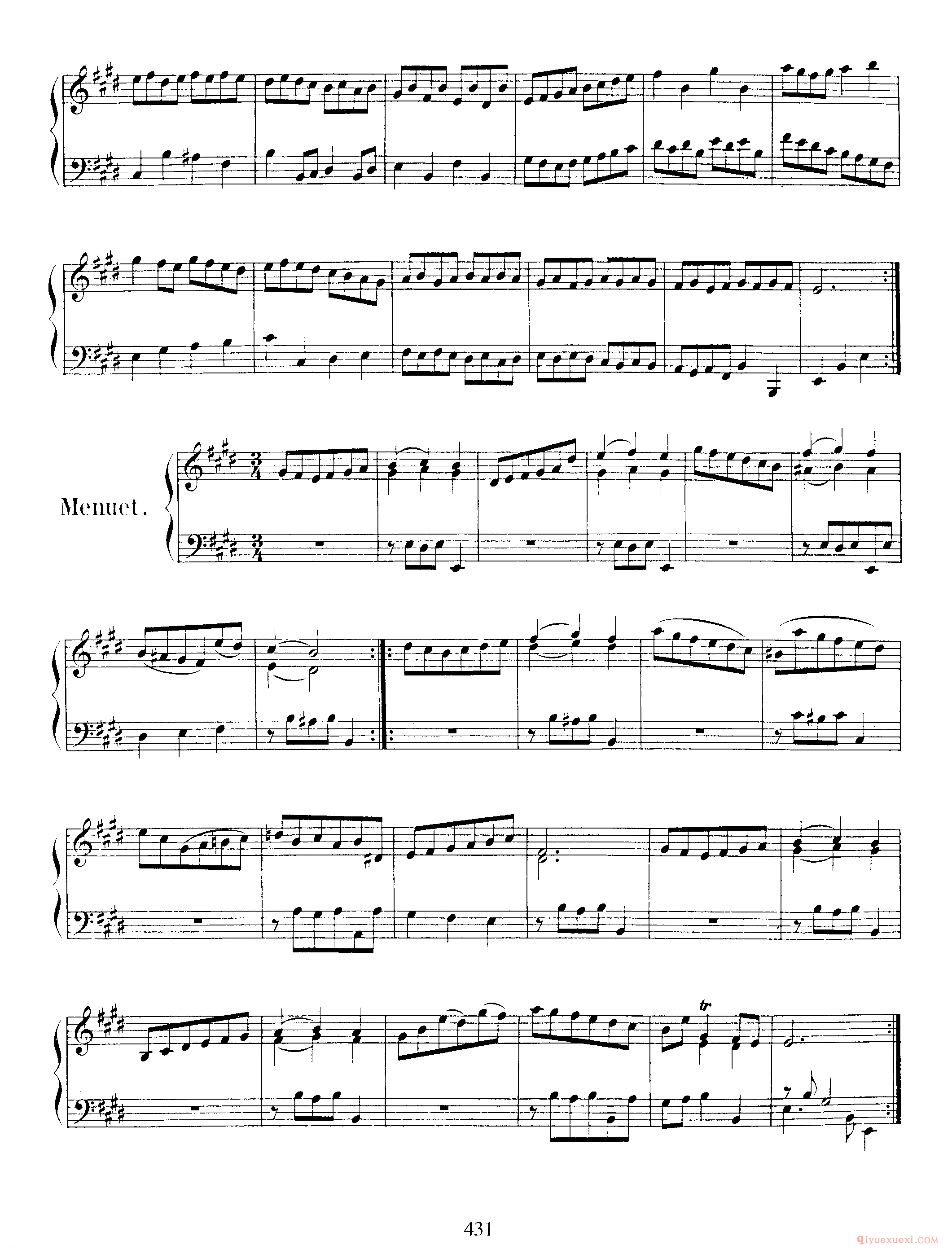 巴赫法国组曲第六首E大调《French Suite NO.6 in E Major BWV817》