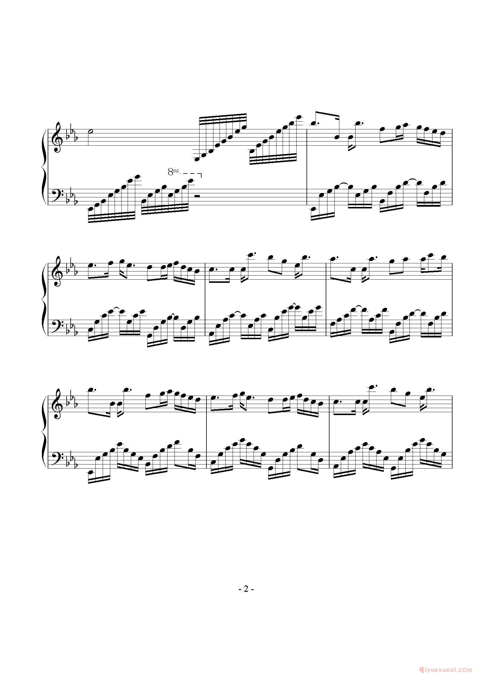 林俊杰歌曲《被风吹过的夏天》钢琴谱五线谱