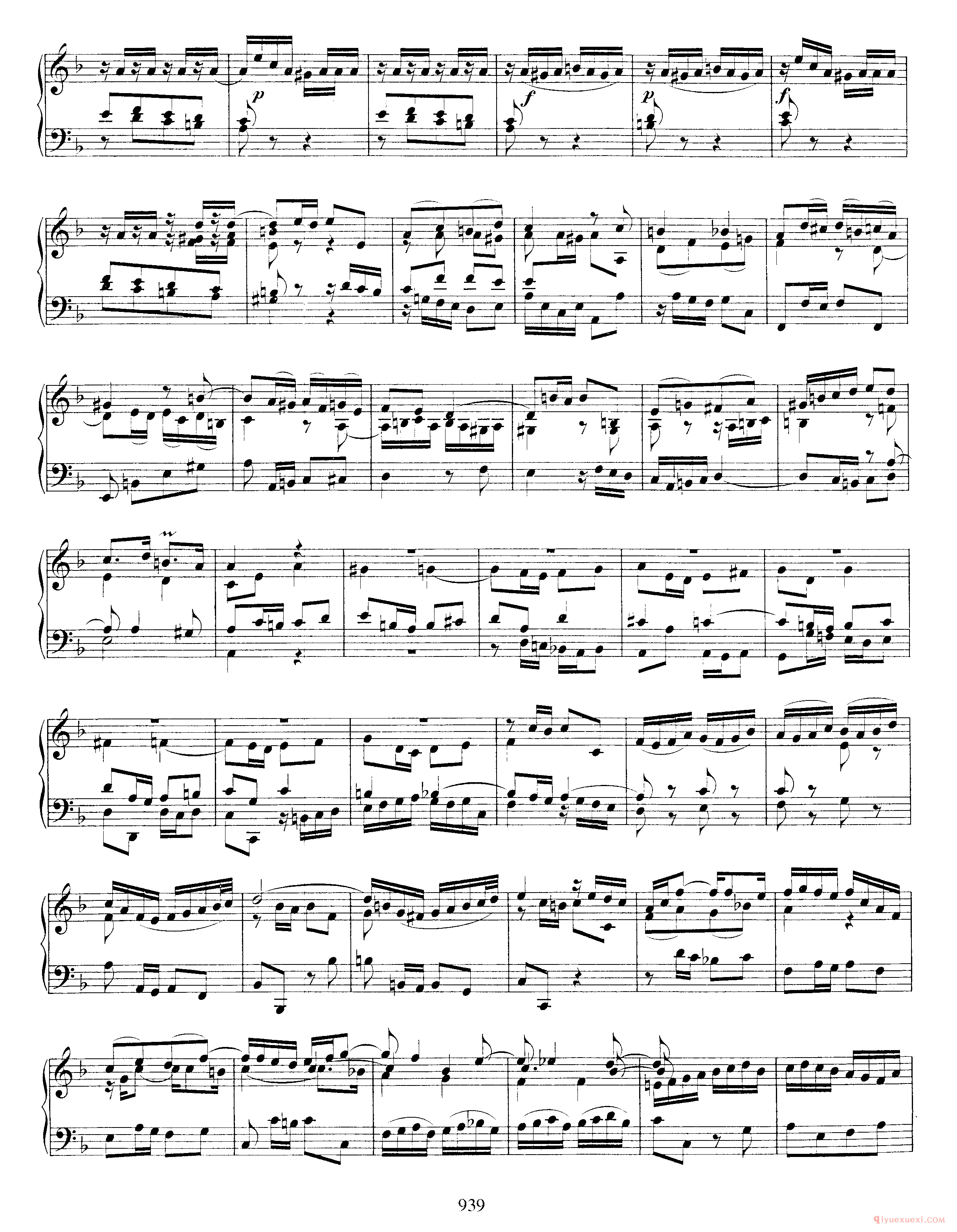 巴赫奏鸣曲D小调《Sonata in D Minor BWV964》arranged from Violin Sonata BWV 1003