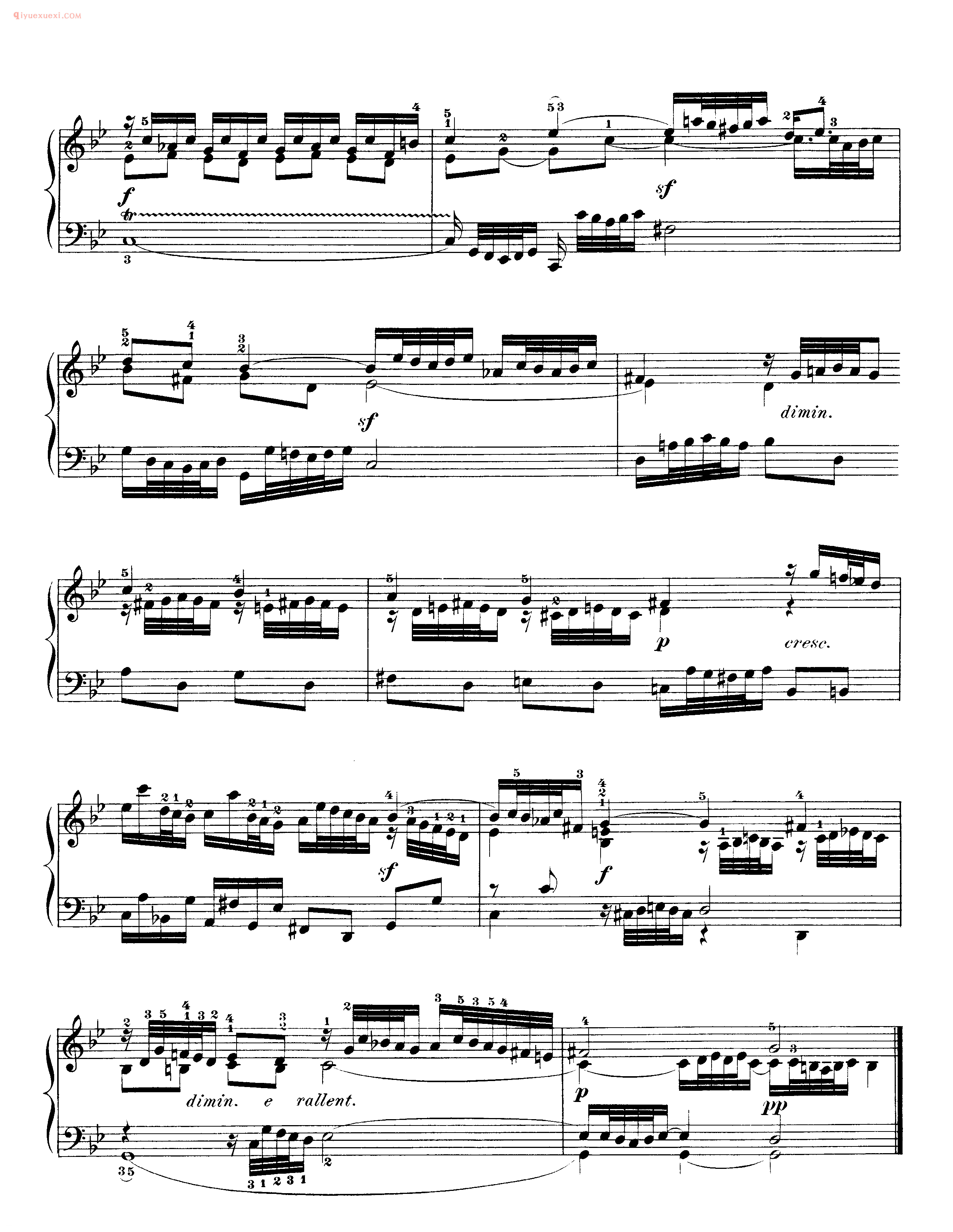 巴赫平均律第一册_第十六首_前奏曲《Preludio XVI》