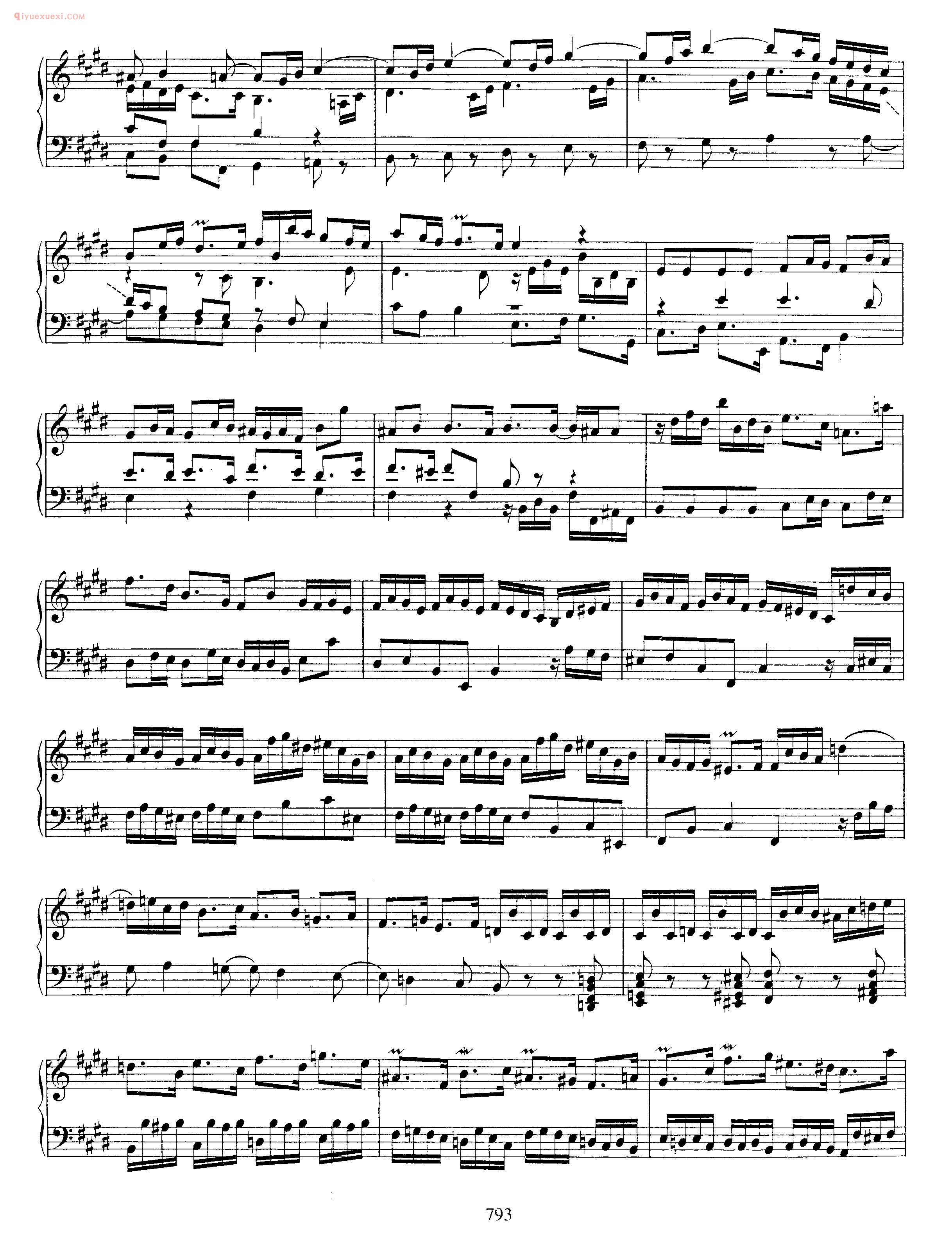 巴赫E大调幻想曲《Capriccio in E BWV 993》巴赫钢琴作品